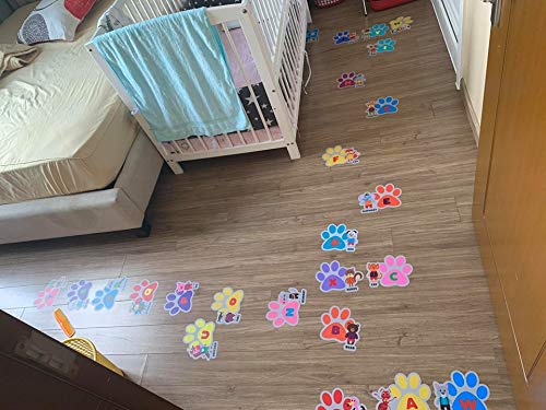 Classroom Decor Sensory Path Decals for Floor & Wall - Alphabet ABC Hop & Walk Footprint Hopscotch Floor Stickers for Boosting Gross Motor Skills