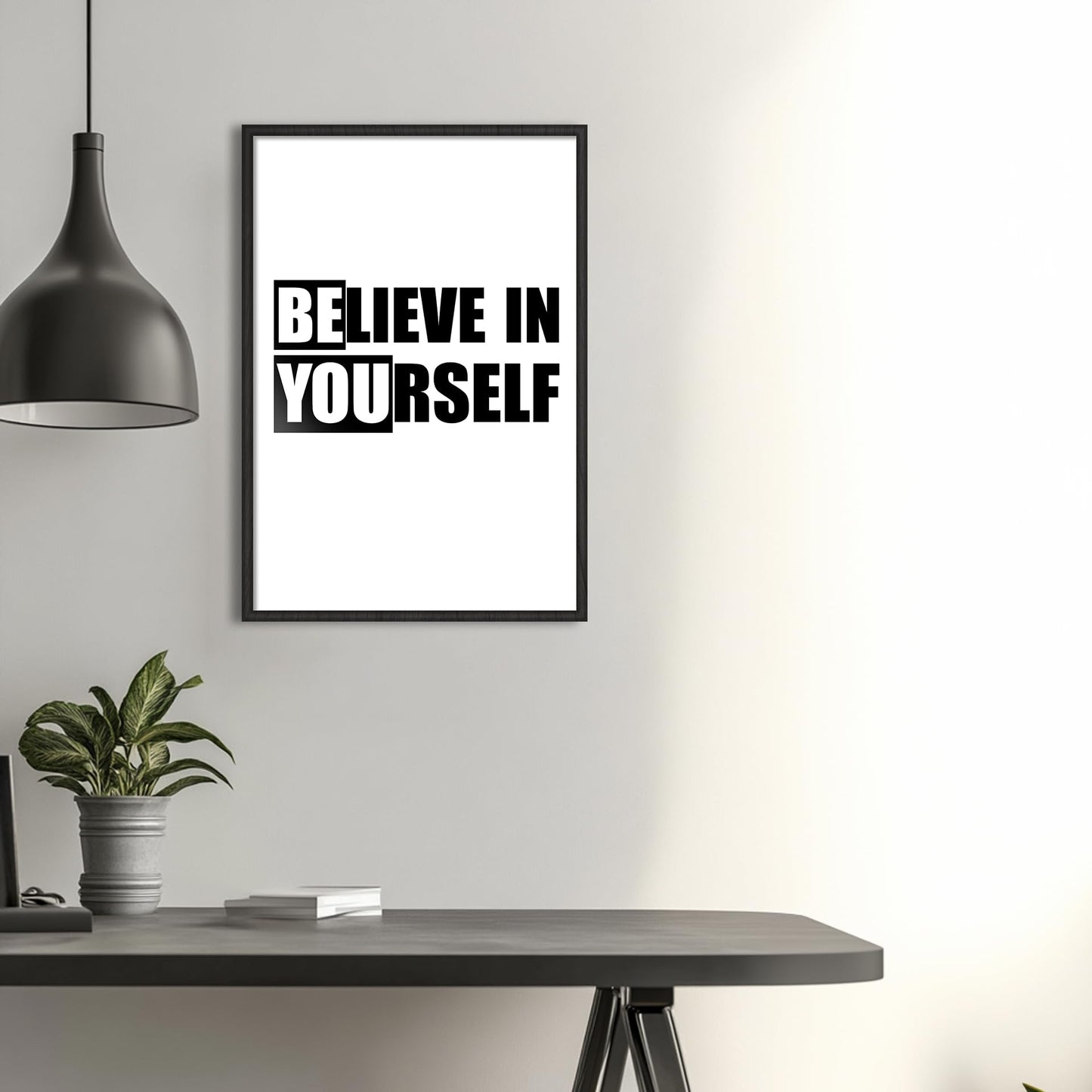 HK Studio Motivational Wall Decor Quote Posters 13" x 17" - Believe In Yourself Inspirational Wall Decor, Office Decor for Women, Dorm Decor for you, Men Room Decor