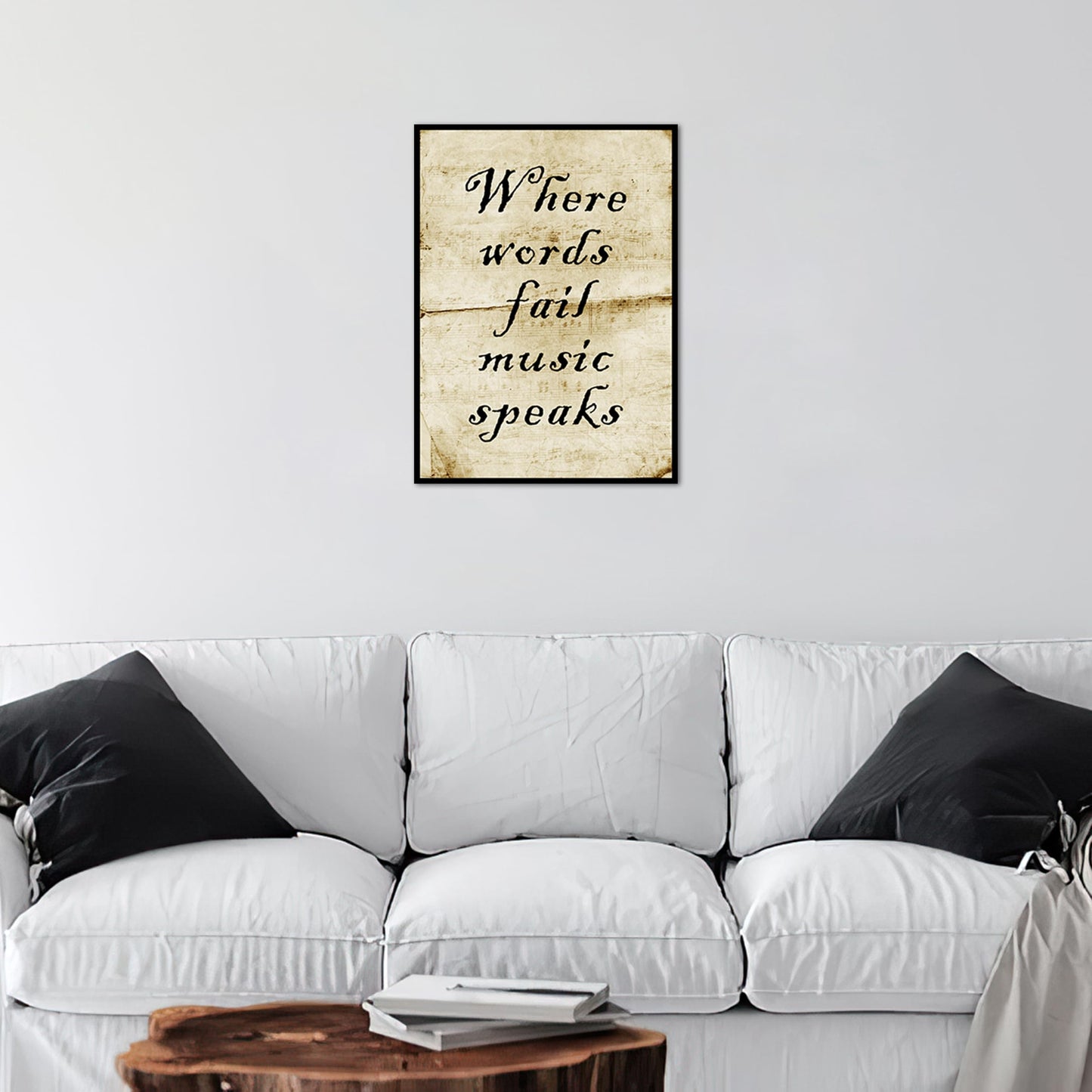 HK Studio Music Poster Vintage Room Decor 13" x 17" - Where Words Fail Music Speaks for Dorm Decor, Teen Room Decor, Cozy Room Decor