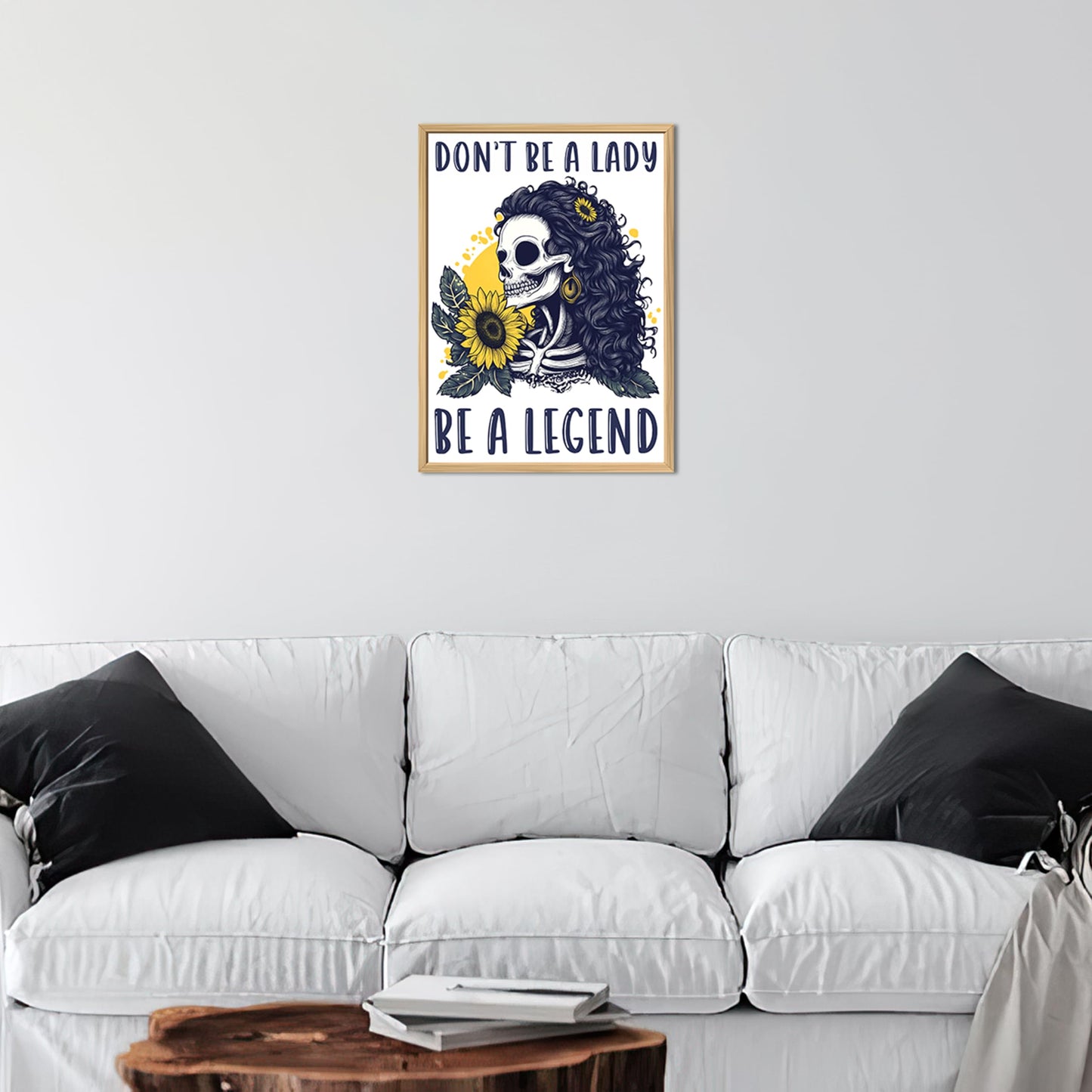 Funny Poster for Women 13" x 17" - Illusion Framed Don't Be A Lady Be A Legend Dorm Decor, Office Decor for Women, Bedroom Decor for Women