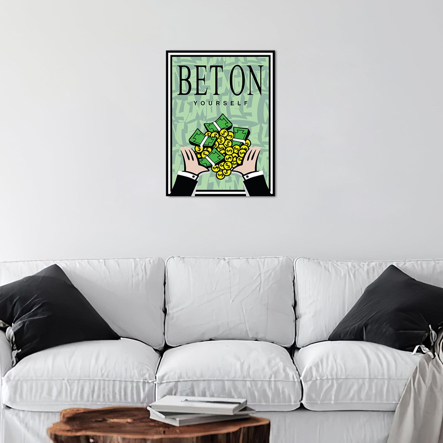 HK Studio Motivational Wall Decor Quote Posters 13" x 17" - Bet On Yourself Inspirational Wall Decor, Office Decor for Women, Dorm Decor, Men Room Decor