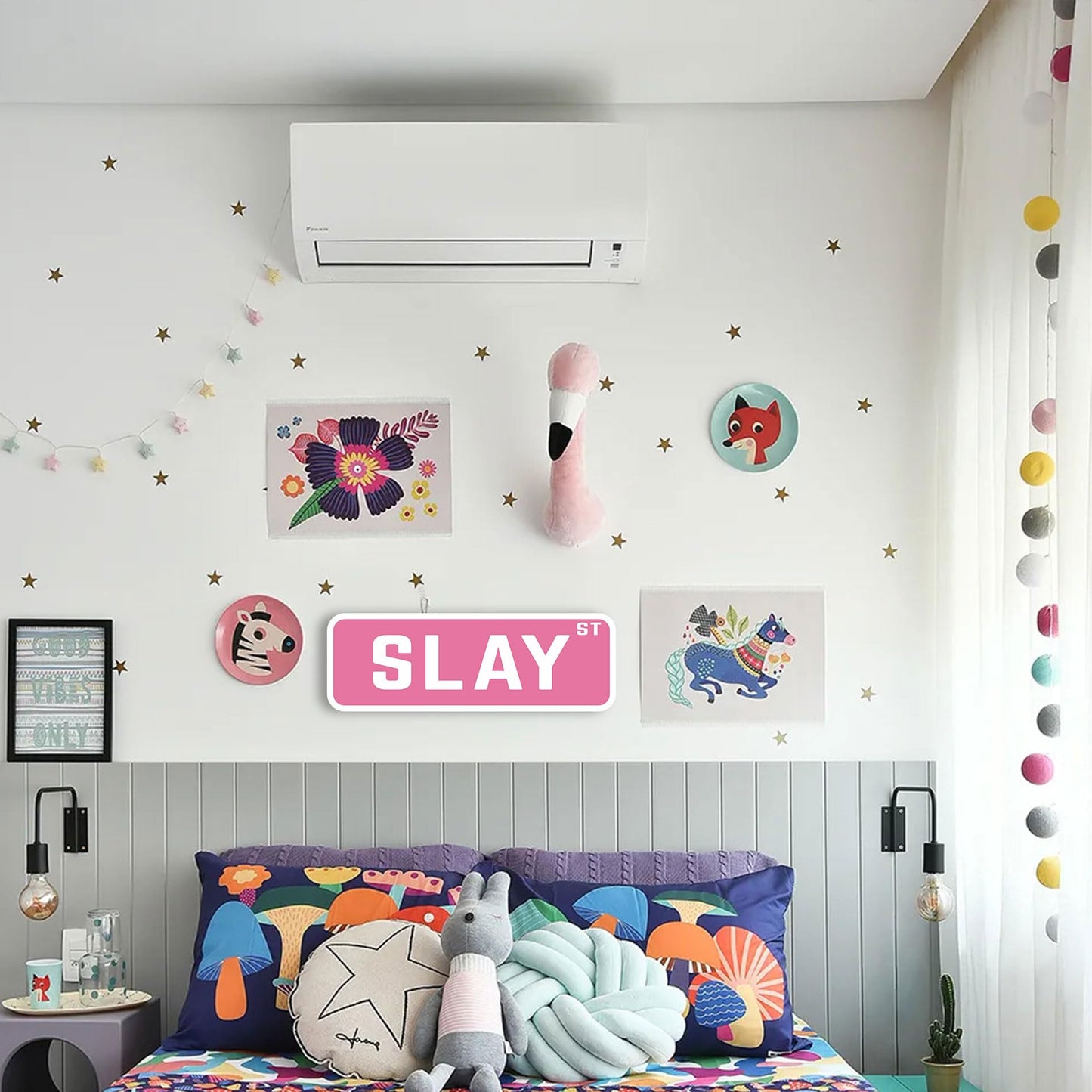 Preppy Room Decor, Slay St Sign - Teen Girl Room Decor, 6" x 15"