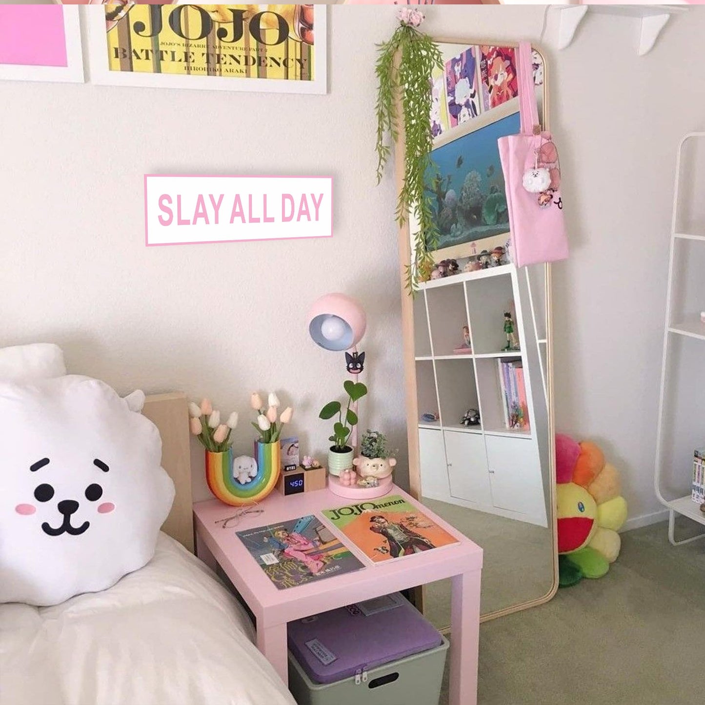 HK Studio Funny Street Sign 8" x 17" - Slay All Day Teen Room Decor Aesthetic