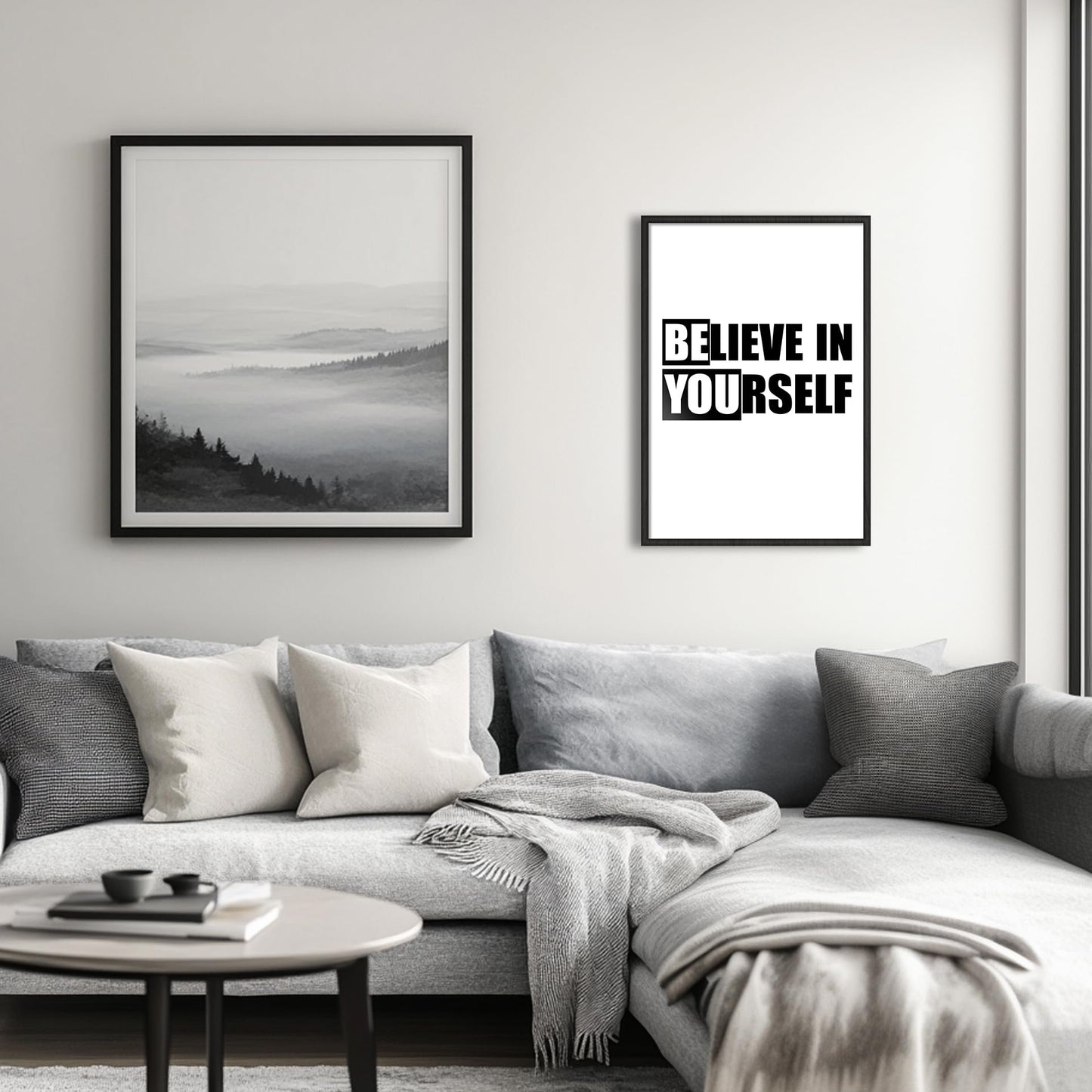 HK Studio Motivational Wall Decor Quote Posters 13" x 17" - Believe In Yourself Inspirational Wall Decor, Office Decor for Women, Dorm Decor for you, Men Room Decor