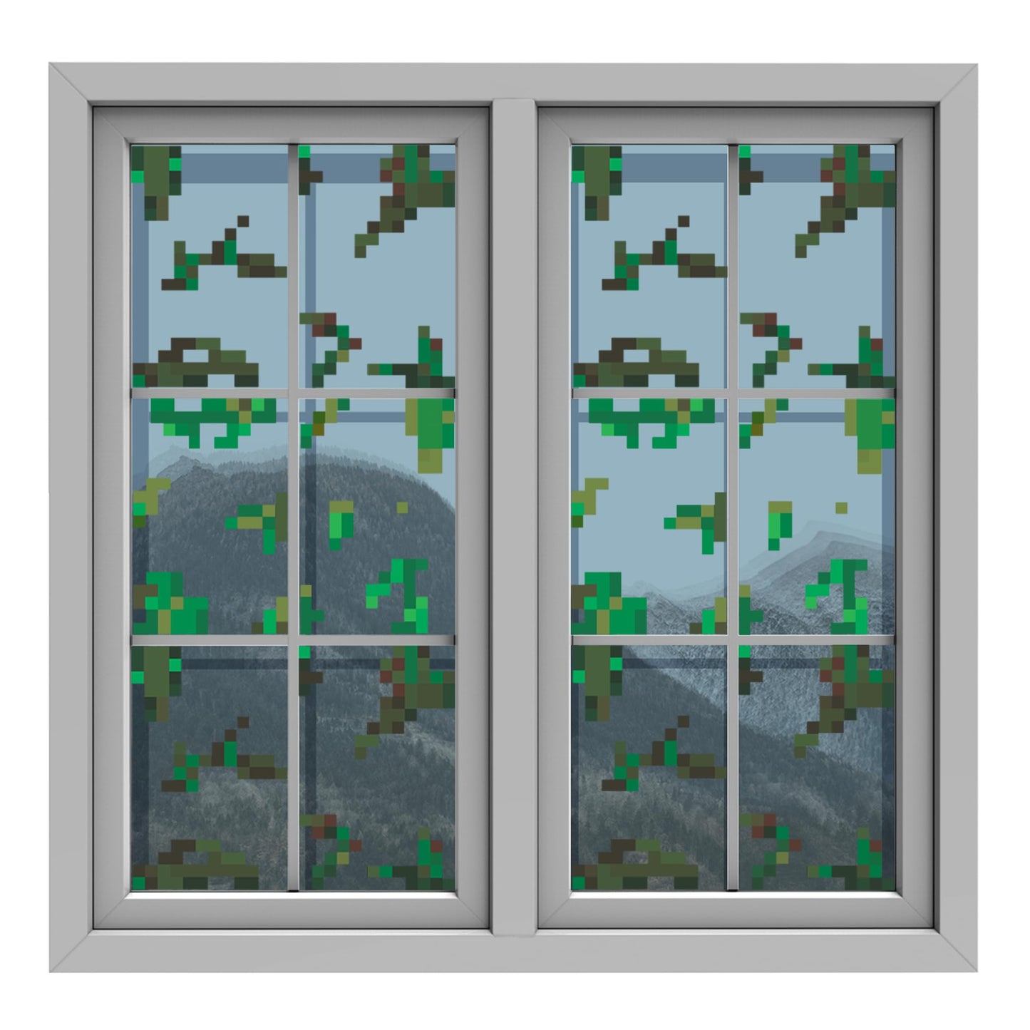 HK Studio Pixel Vines Sticker Aesthetic - Pixel Art for Dorm, Game Room Decor 12" x 12" Pack 4