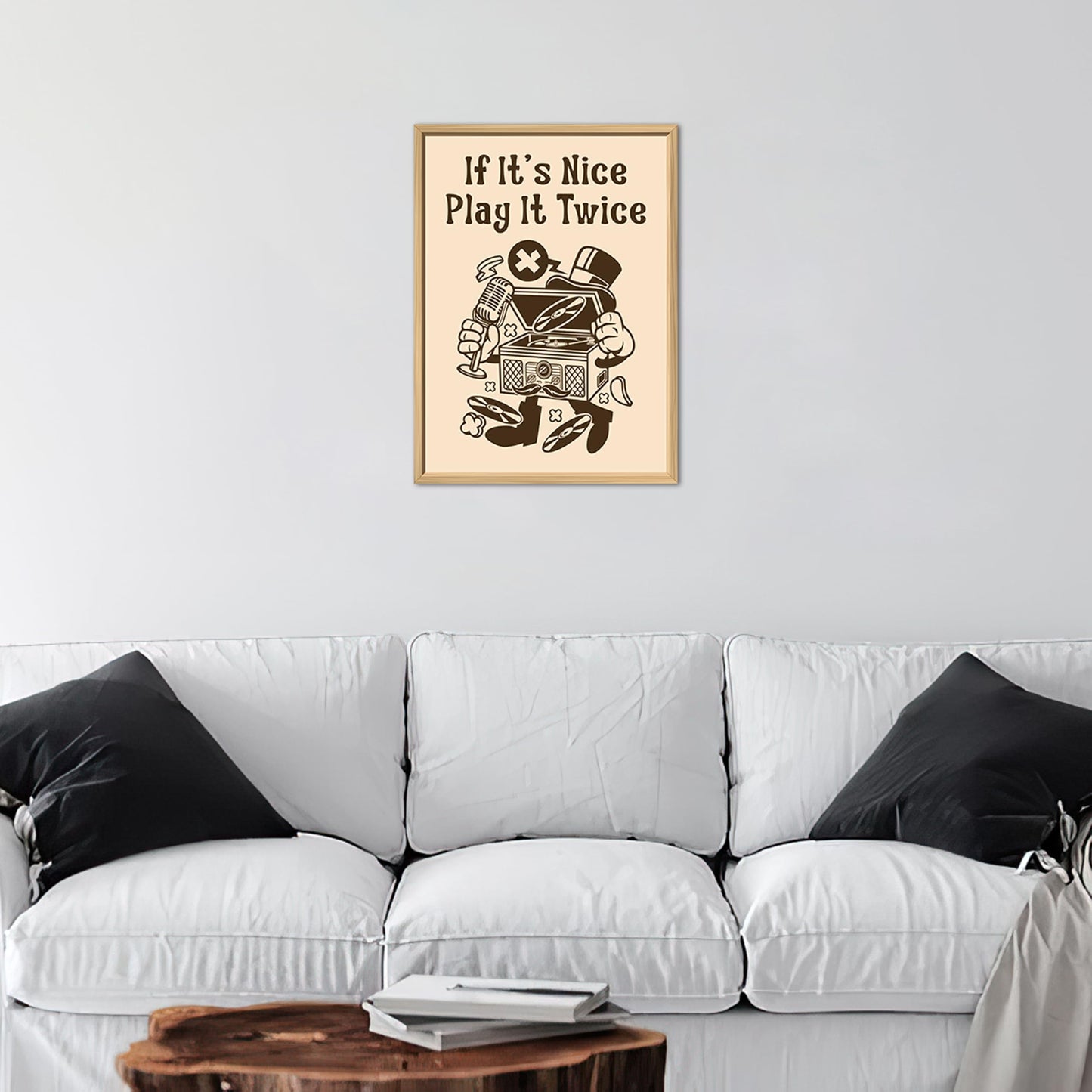 HK Studio Music Poster Vintage Room Decor 13" x 17" - If It's Nice Play It Twice for Dorm Decor, Teen Room Decor, Cozy Room Decor