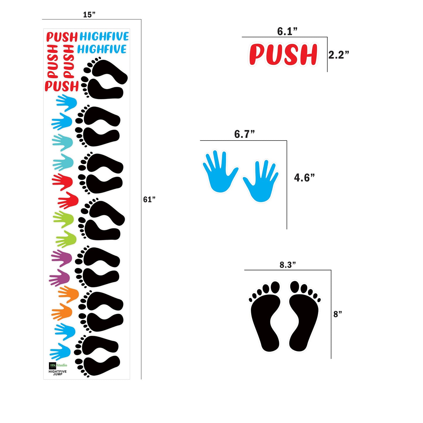 Classroom Decor Sensory Path Decals for Floor & Wall - Dynamic Hand & Foot Game Hopscotch Floor Stickers for Boosting Gross Motor Skills