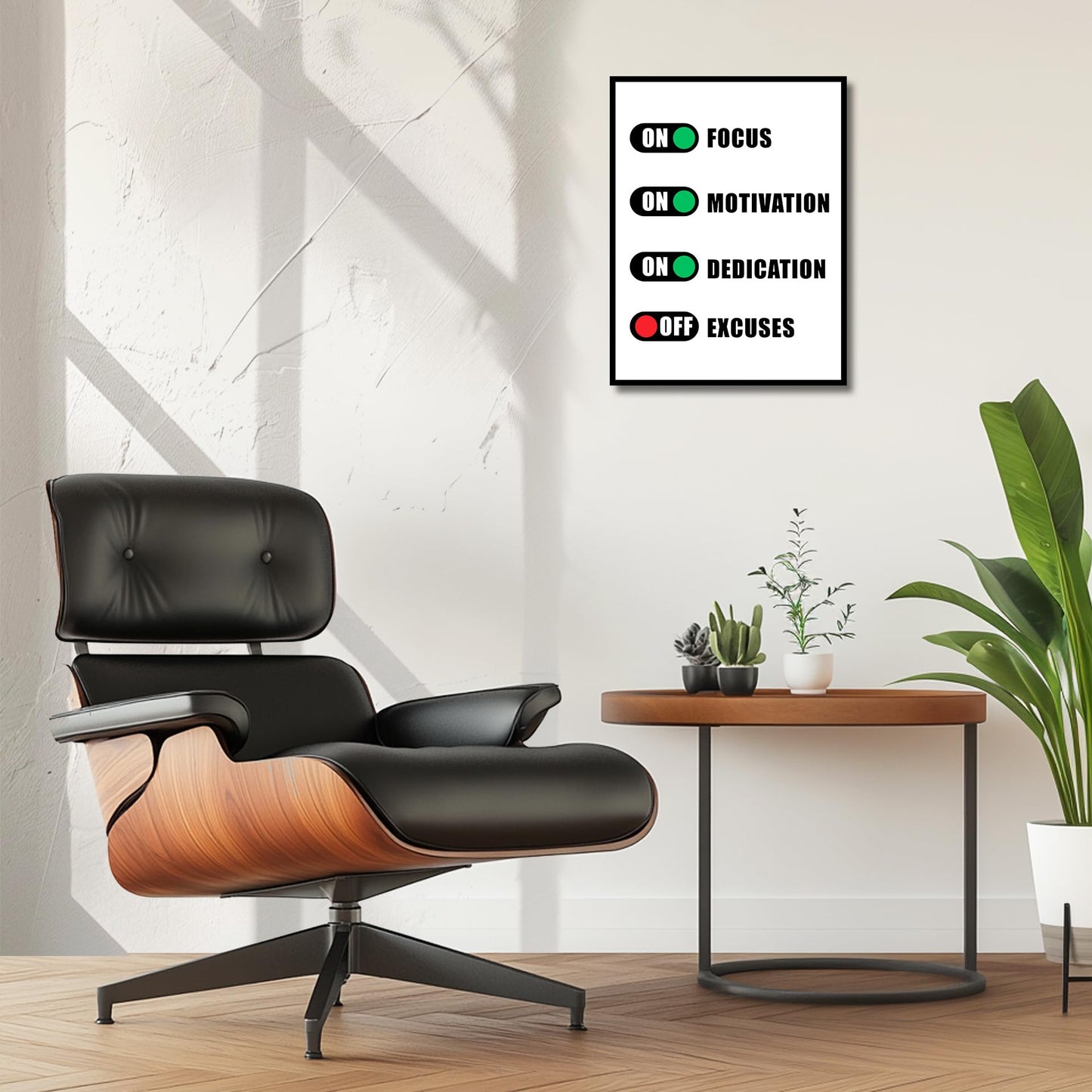 HK Studio Motivational Wall Decor Quote Posters 13" x 17" - Focus Motivation Dedication Not Excuses Inspirational Wall Decor, Office Decor for Women, Dorm Decor, Men Room Decor