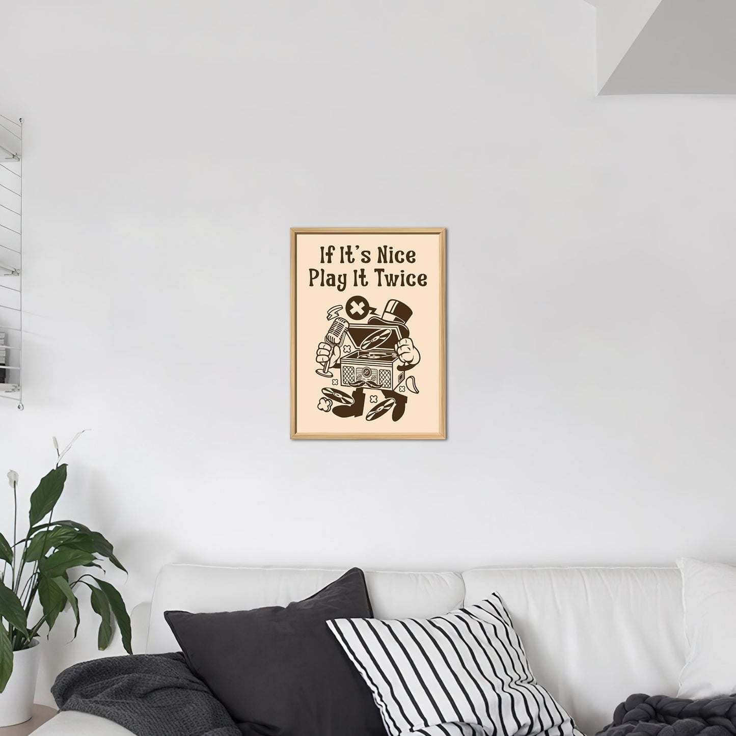 HK Studio Music Poster Vintage Room Decor 13" x 17" - If It's Nice Play It Twice for Dorm Decor, Teen Room Decor, Cozy Room Decor