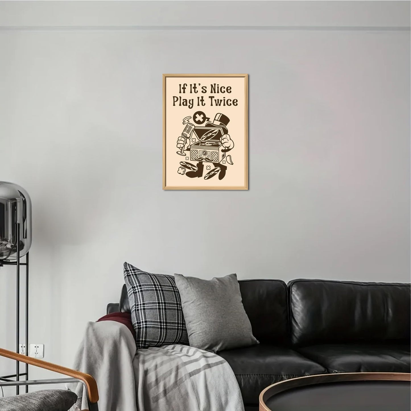 HK Studio Music Poster Vintage Room Decor 13" x 17" - If It's Nice Play It Twice for Dorm Decor, Teen Room Decor, Cozy Room Decor