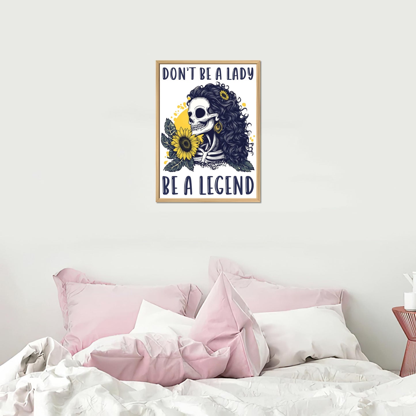 Funny Poster for Women 13" x 17" - Illusion Framed Don't Be A Lady Be A Legend Dorm Decor, Office Decor for Women, Bedroom Decor for Women