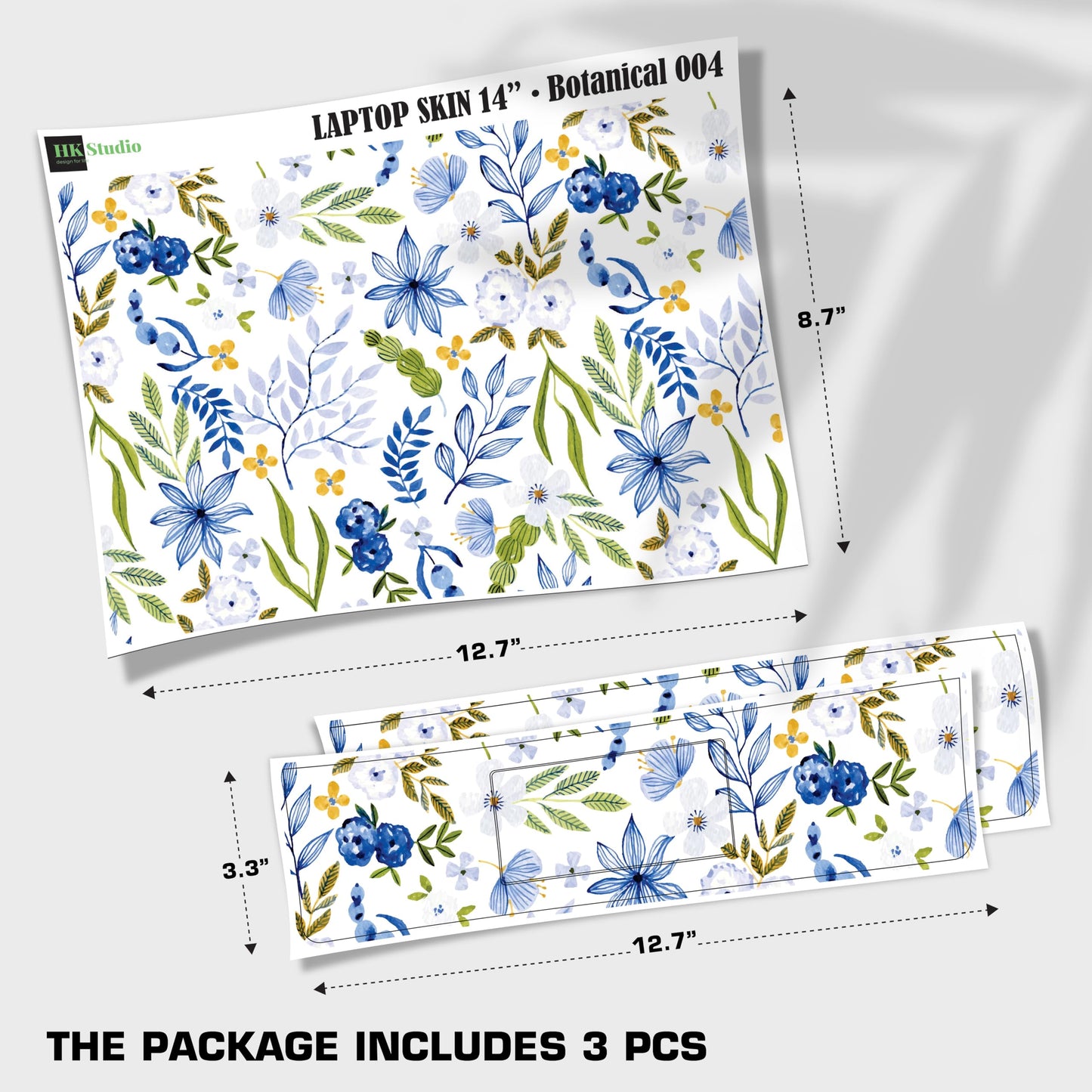 Laptop Skin Decal HP 14" - Botanical, Laptop Cover Sticker, No Cutting Required, No Bubble, Waterproof, Scratch Resistant - Including Wide Screen and Wrist Pad