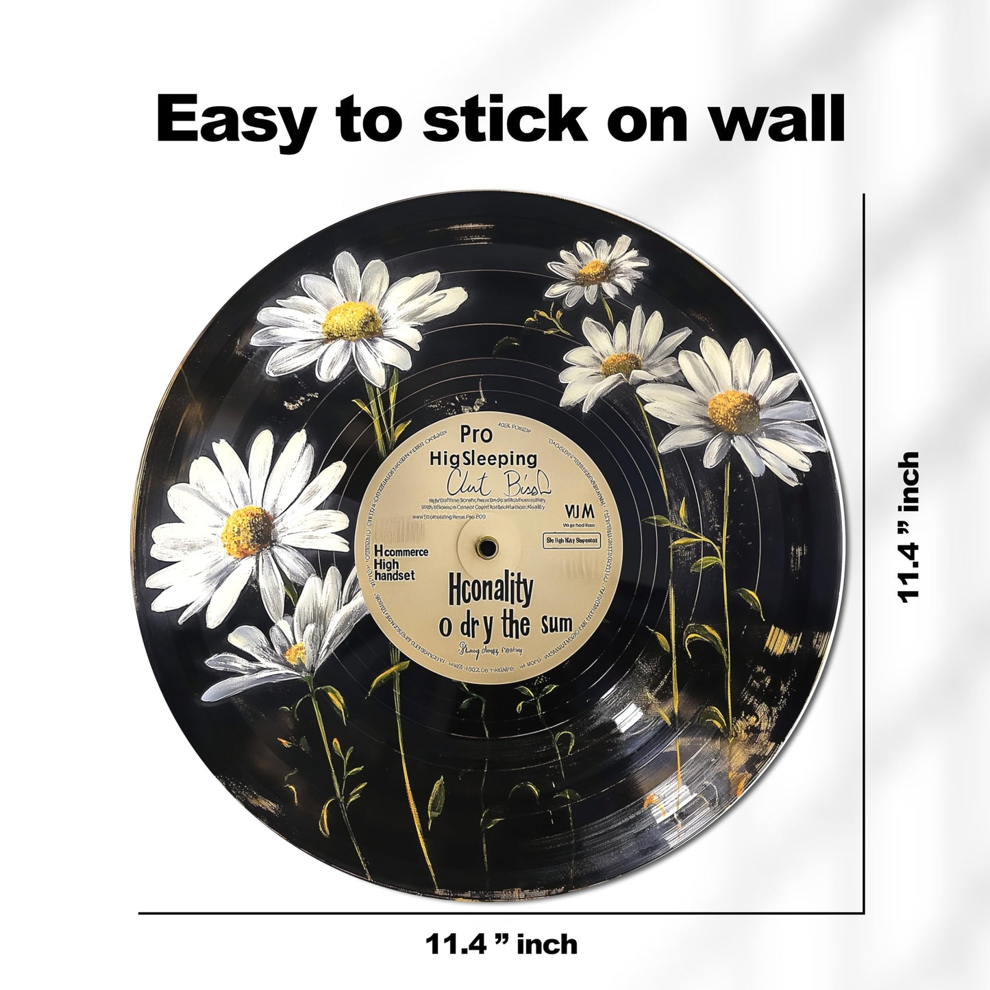 HK Studio Records Retro Music Decor Aesthetic 12" Pack 4 - Dorm Decor, Room Decor Aesthetic, Hippie Room Decor, Room Decor for Teen Girls
