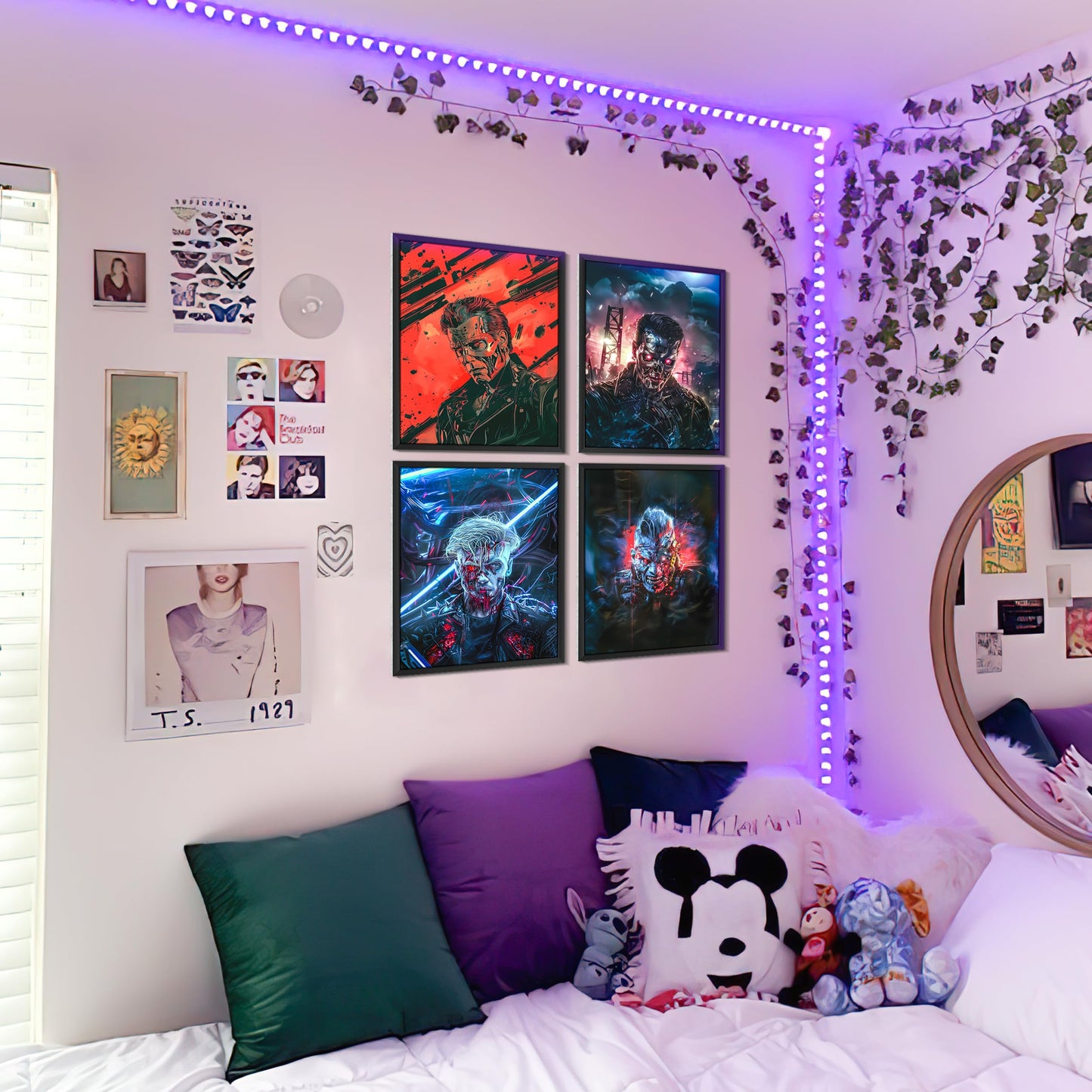 HK Studio Zombie Creepy Horror Decor Posters 13"x 17" Pack 4 - Funky Decor for Bedroom, Dorm, Teen Room - Emo Room Decor Aesthetic