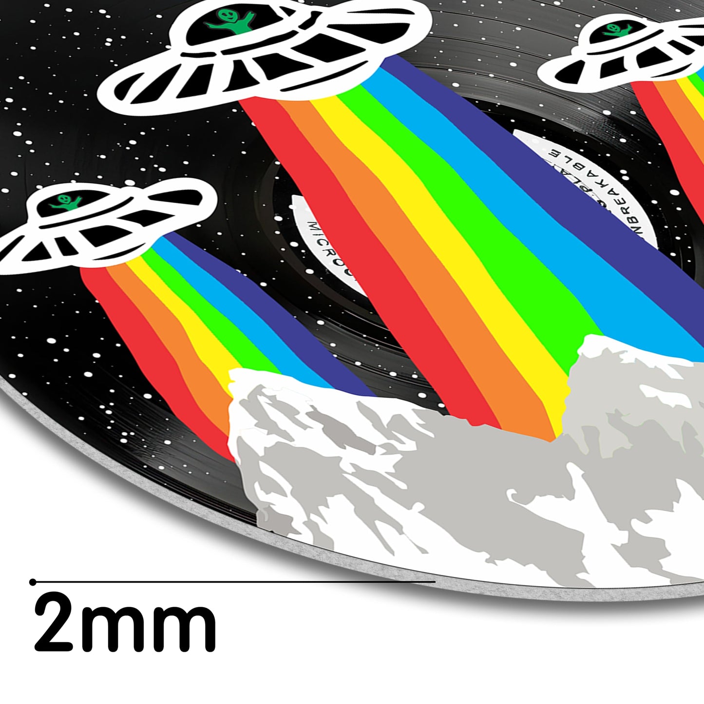 HK Studio Records Wall Decor Hippie Aesthetic 12" Pack 4 - Galaxy for Dorm, Bedroom, Teen Room Decor - PVC (not Vinyl) Room Decor Aesthetic, Room Decor Y2K