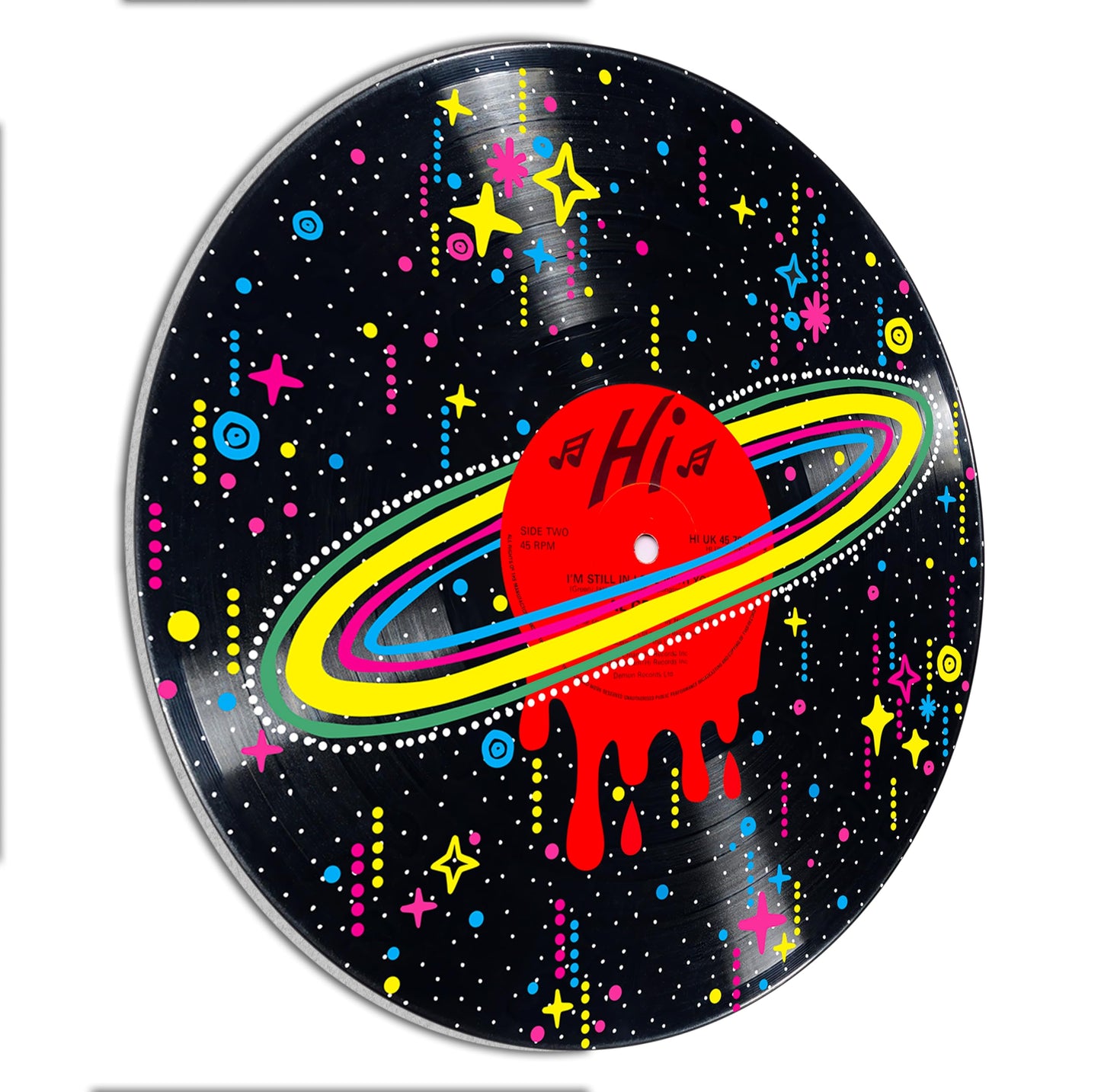 HK Studio Records Wall Decor Hippie Aesthetic 12" Pack 4 - Galaxy for Dorm, Bedroom, Teen Room Decor - PVC (not Vinyl) Room Decor Aesthetic, Room Decor Y2K