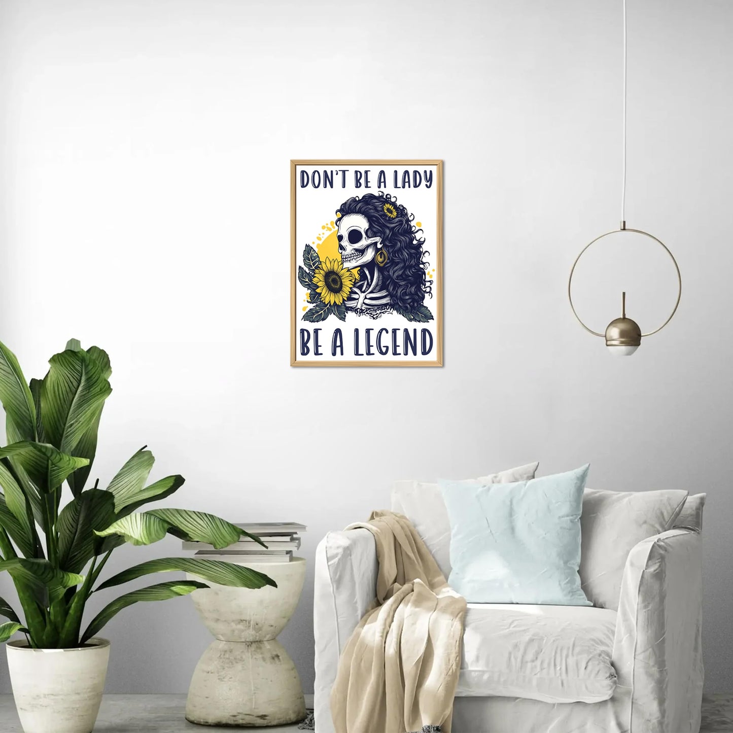 Funny Poster for Women 13" x 17" - Illusion Framed Don't Be A Lady Be A Legend Dorm Decor, Office Decor for Women, Bedroom Decor for Women
