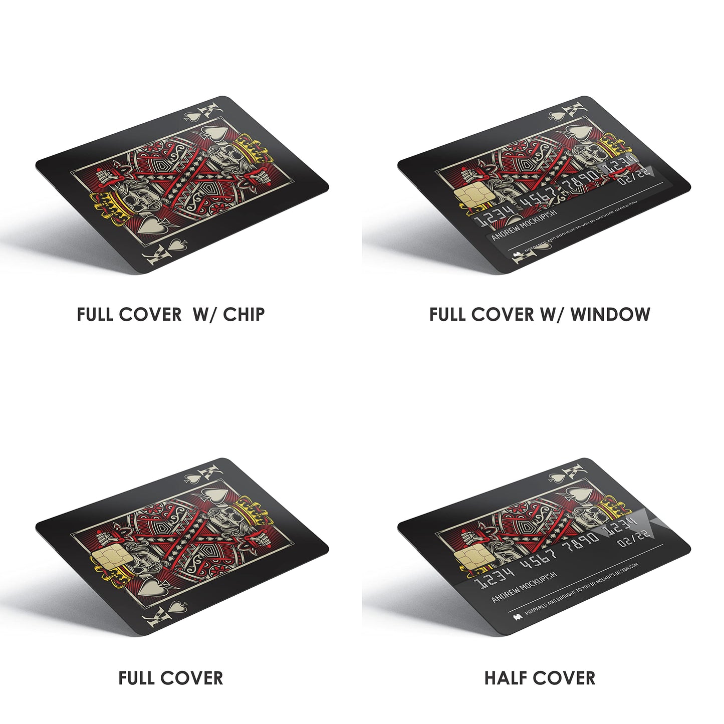 Debit Card Skin Cover Sticker - King of Heart 4Pcs Credit Card Sticker Protecting & Personalizing Bank, EBT, Metro, Key Card - No Bubble, Slim, Waterproof, Removable