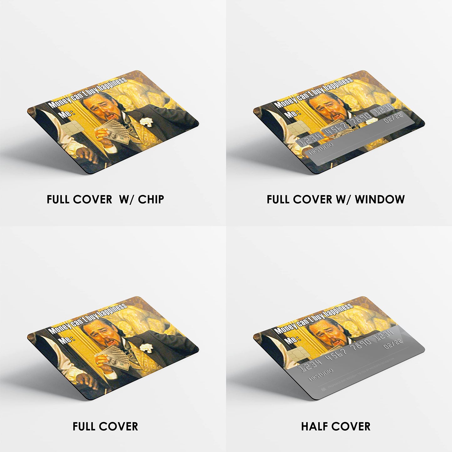 HK Studio Card Skin Sticker Money Funny Meme for EBT, Transportation, Key, Debit, Credit Card Skin - Protecting and Personalizing Bank Card - No Bubble, Slim, Waterproof, Digital-Printed