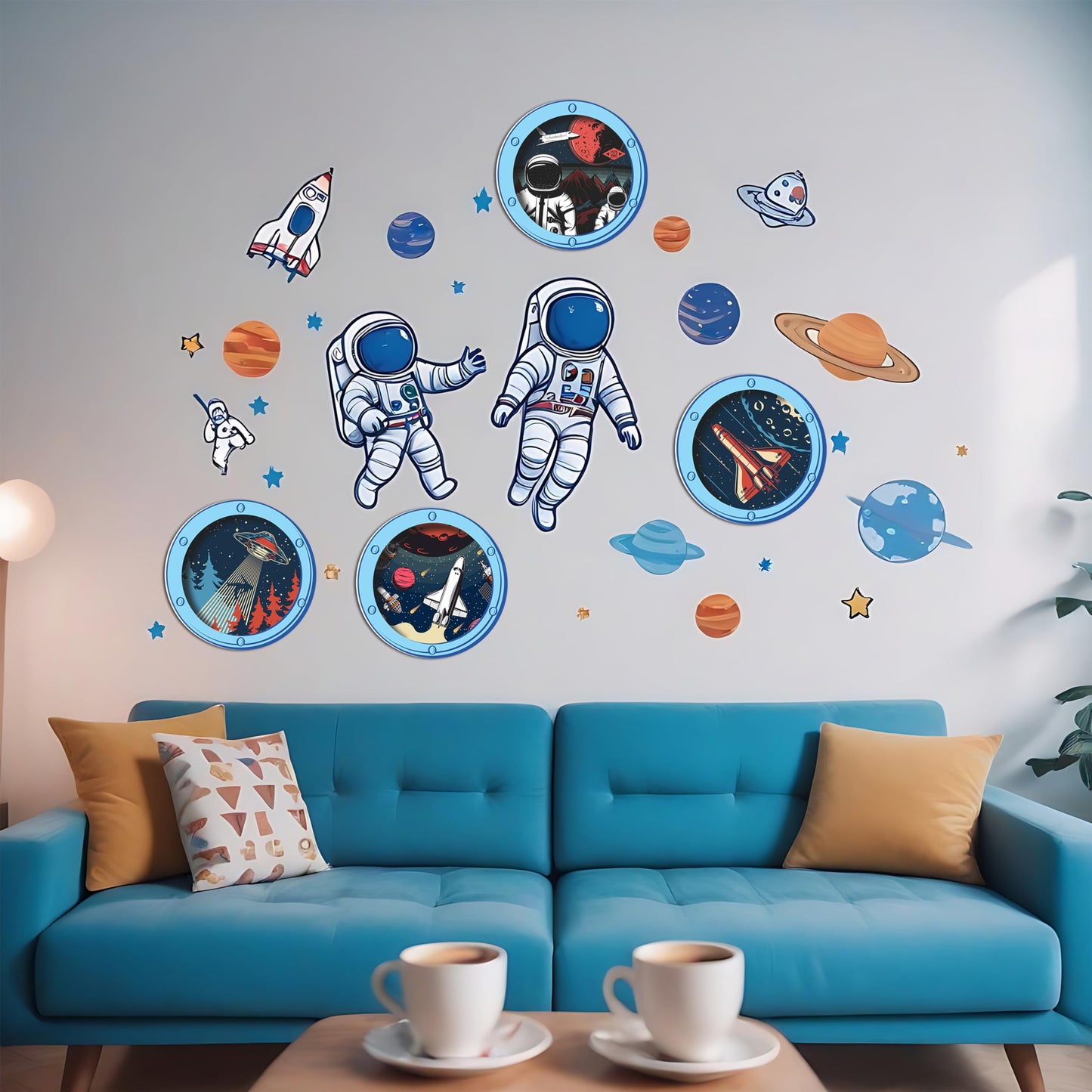 HK Studio Vintage Space Decor Astronaut Posters - Spaceship Porthole, Space Decorations, Space Themed Bedroom Decor
