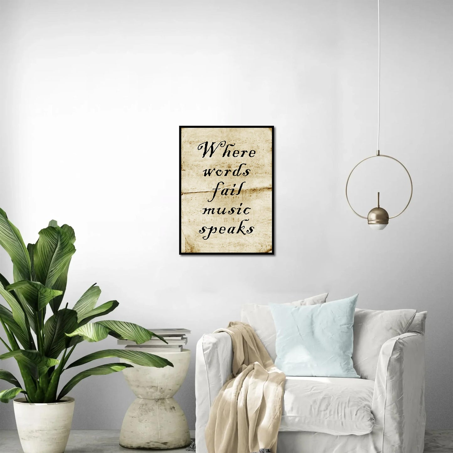 HK Studio Music Poster Vintage Room Decor 13" x 17" - Where Words Fail Music Speaks for Dorm Decor, Teen Room Decor, Cozy Room Decor