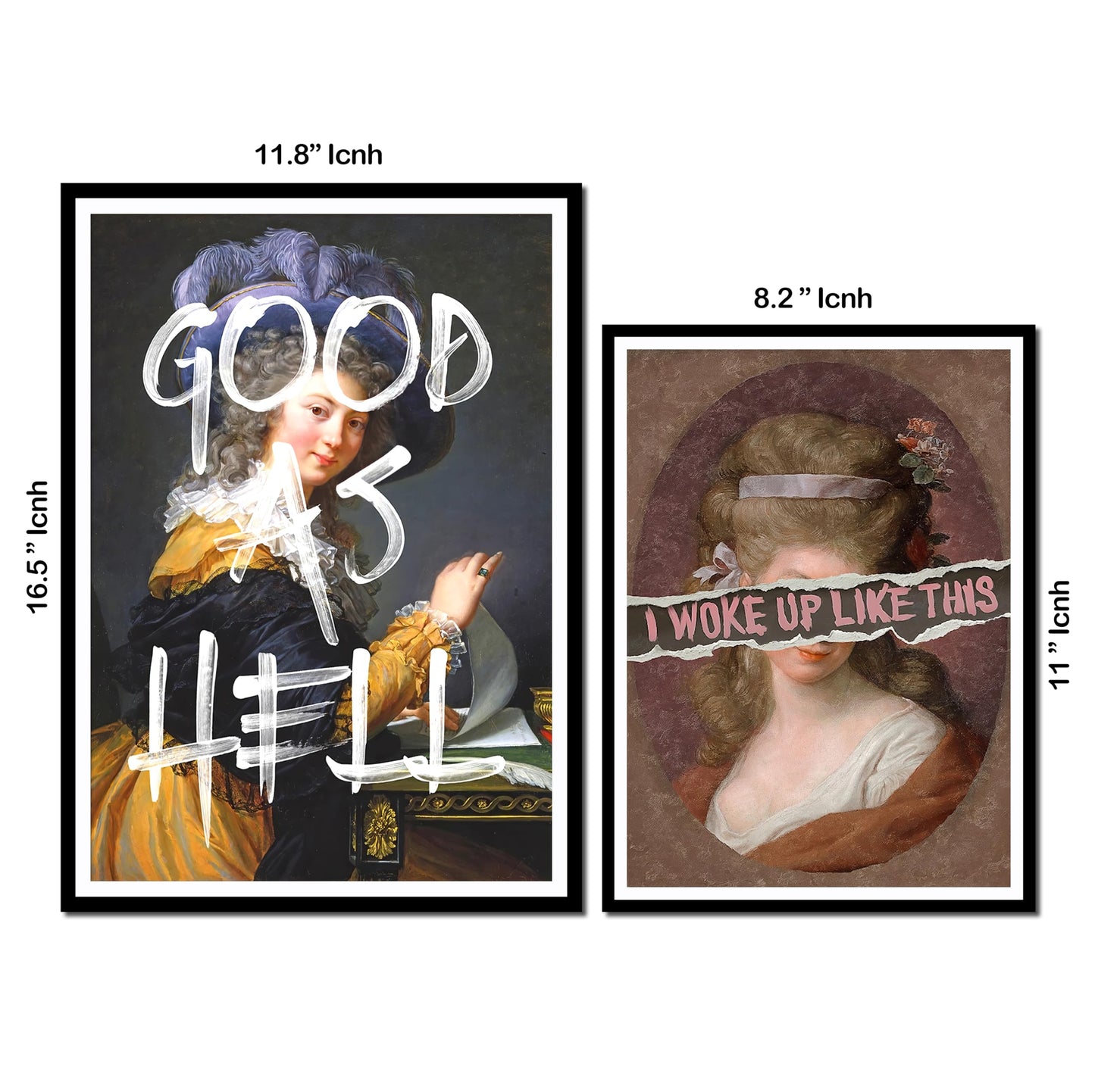 Vintage Victorian Decor Aesthetic Posters Pack 6 - Illusion Framed Dark Academia Decor, Dorm Decor, Hippie Room Decor Aesthetic