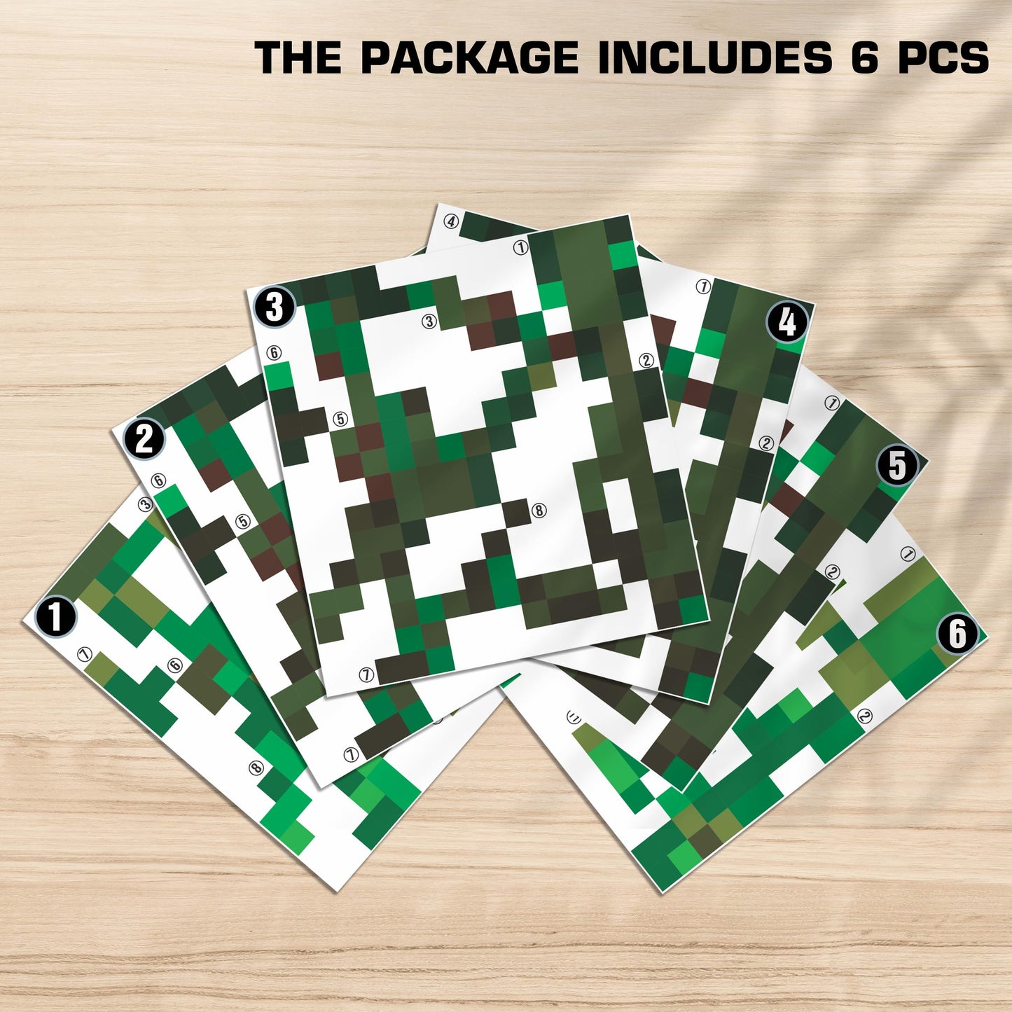 HK Studio Pixel Vines Sticker Aesthetic - Pixel Art for Dorm, Game Room Decor 12" x 12" Pack 4