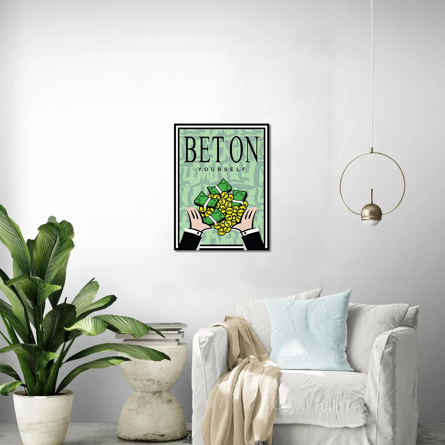 HK Studio Motivational Wall Decor Quote Posters 13" x 17" - Bet On Yourself Inspirational Wall Decor, Office Decor for Women, Dorm Decor, Men Room Decor