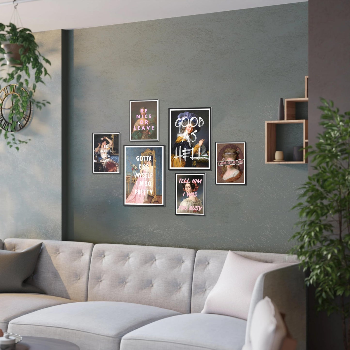 Vintage Victorian Decor Aesthetic Posters Pack 6 - Illusion Framed Dark Academia Decor, Dorm Decor, Hippie Room Decor Aesthetic