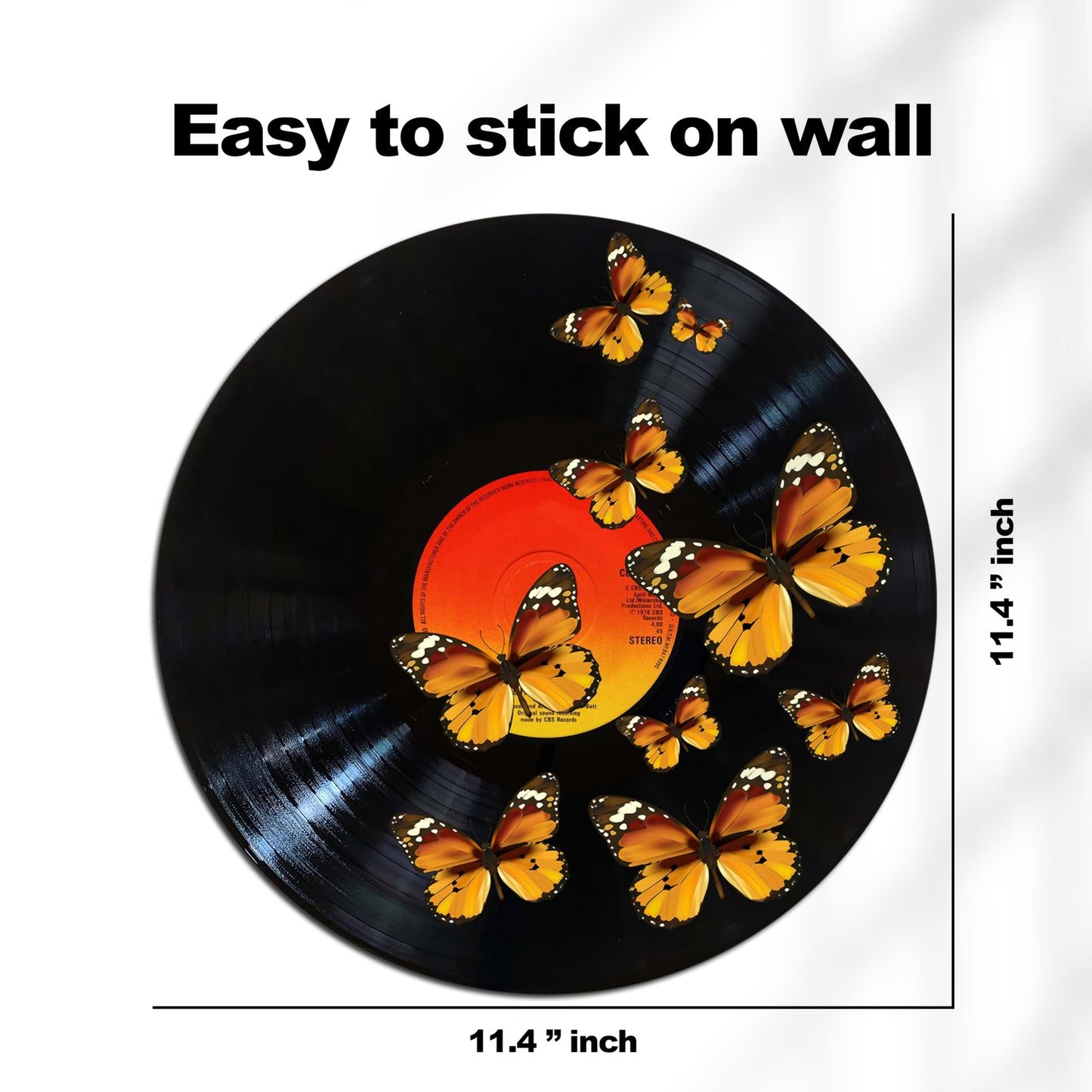 HK Studio Records Wall Decor Hippie Aesthetic 12" Pack 4 - for Dorm, Bedroom, Teen Room Decor - PVC (not Vinyl) Room Decor Aesthetic, Room Decor Y2K
