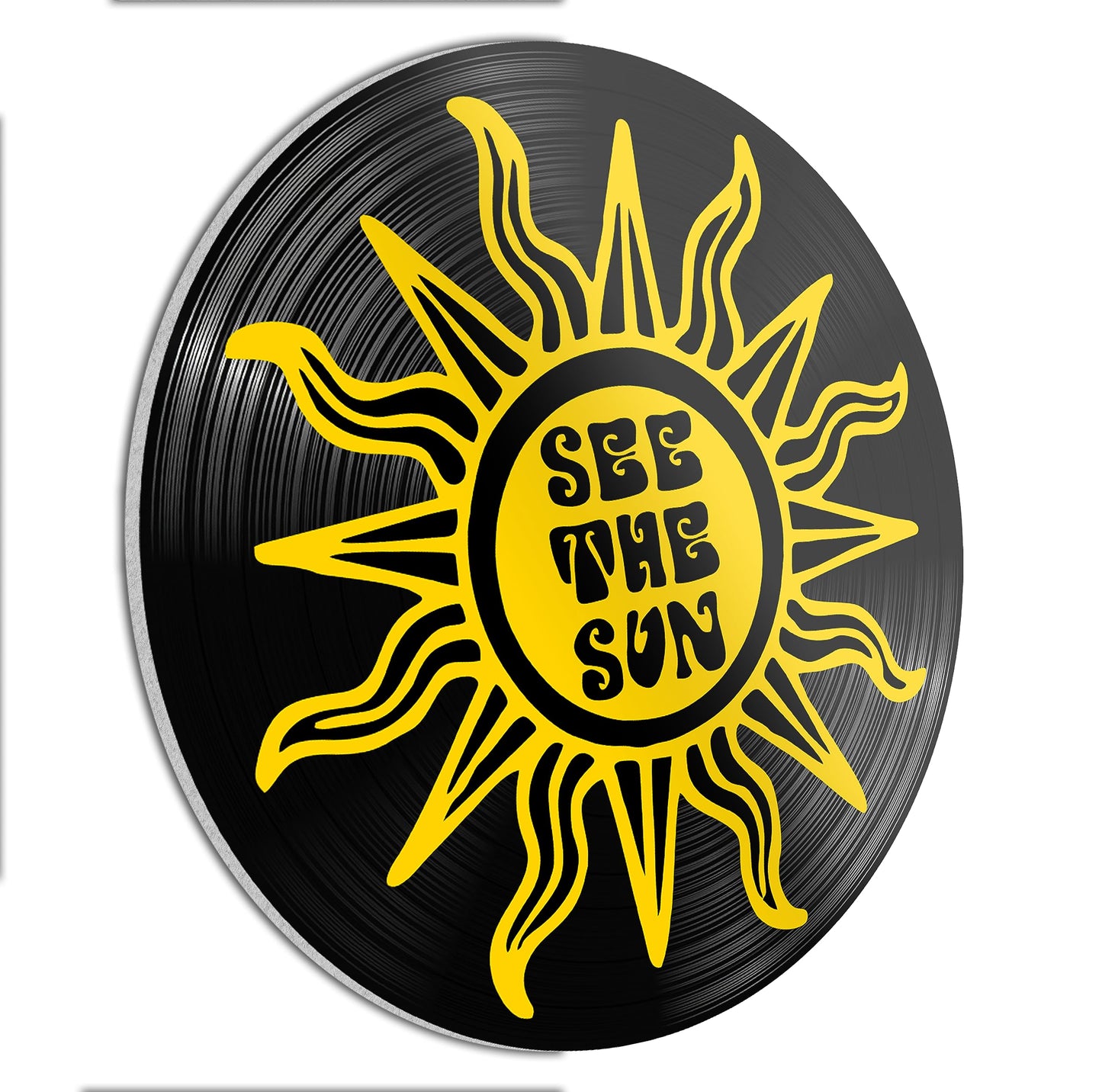 HK Studio Hippie Decor Records for Wall Aesthetic 12" Pack 4 - PVC Grunge Record Wall Decor for Dorm, Boy & Girl Room Decor Aesthetic