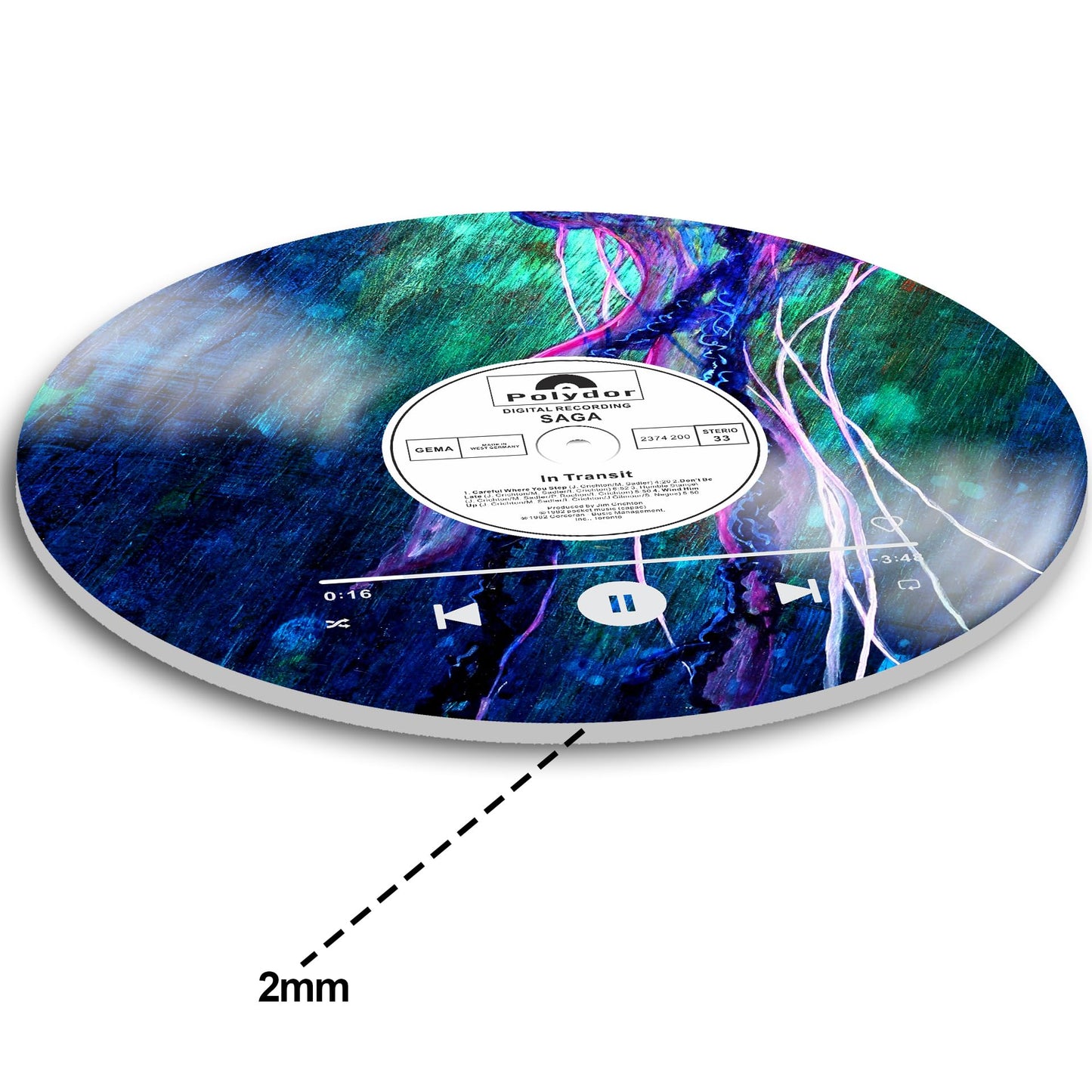 HK Studio Records Wall Decor Hippie Aesthetic 12" Pack 4 - Jellyfish for Dorm, Bedroom, Teen Room Decor - PVC (not Vinyl) Room Decor Aesthetic, Room Decor Y2K