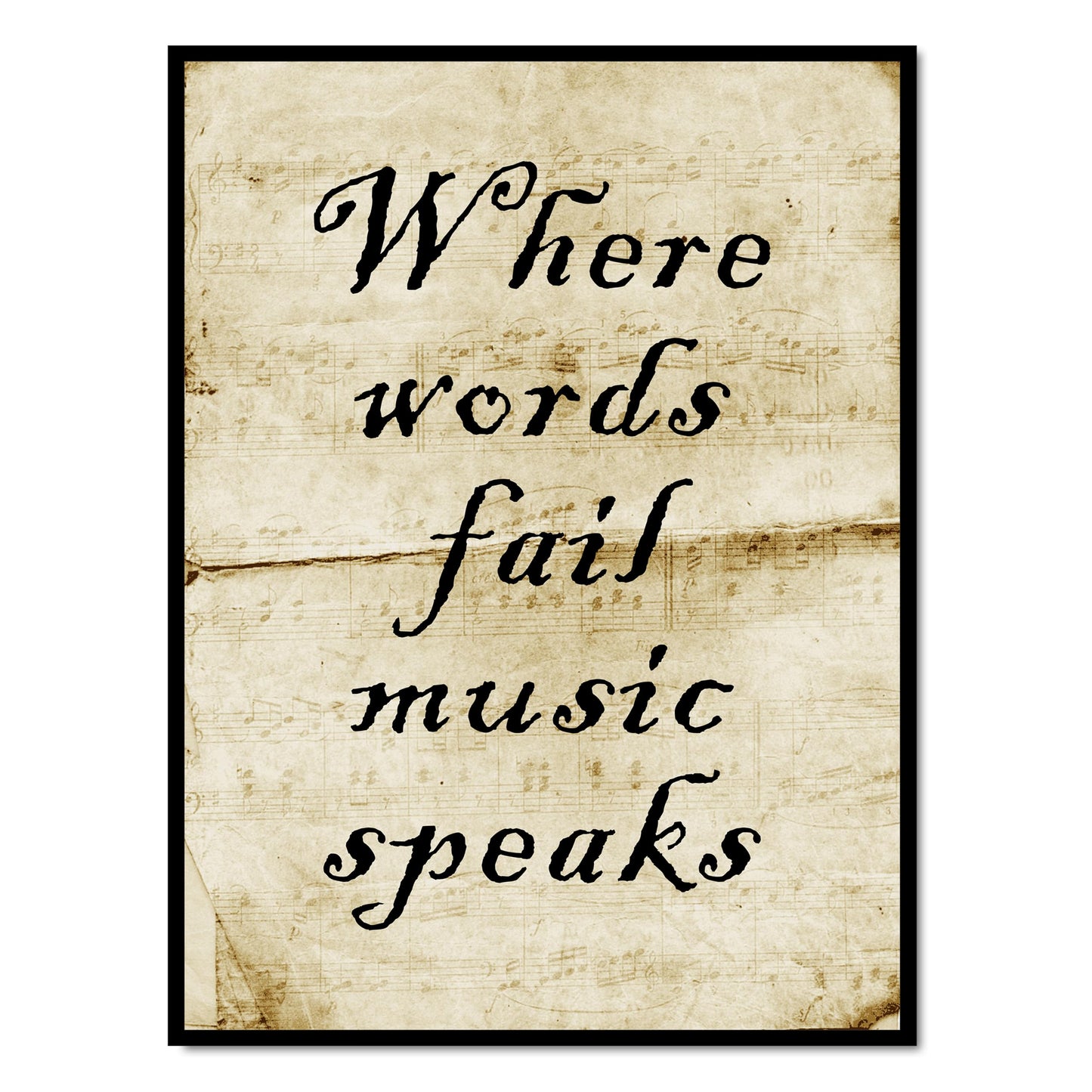 HK Studio Music Poster Vintage Room Decor 13" x 17" - Where Words Fail Music Speaks for Dorm Decor, Teen Room Decor, Cozy Room Decor