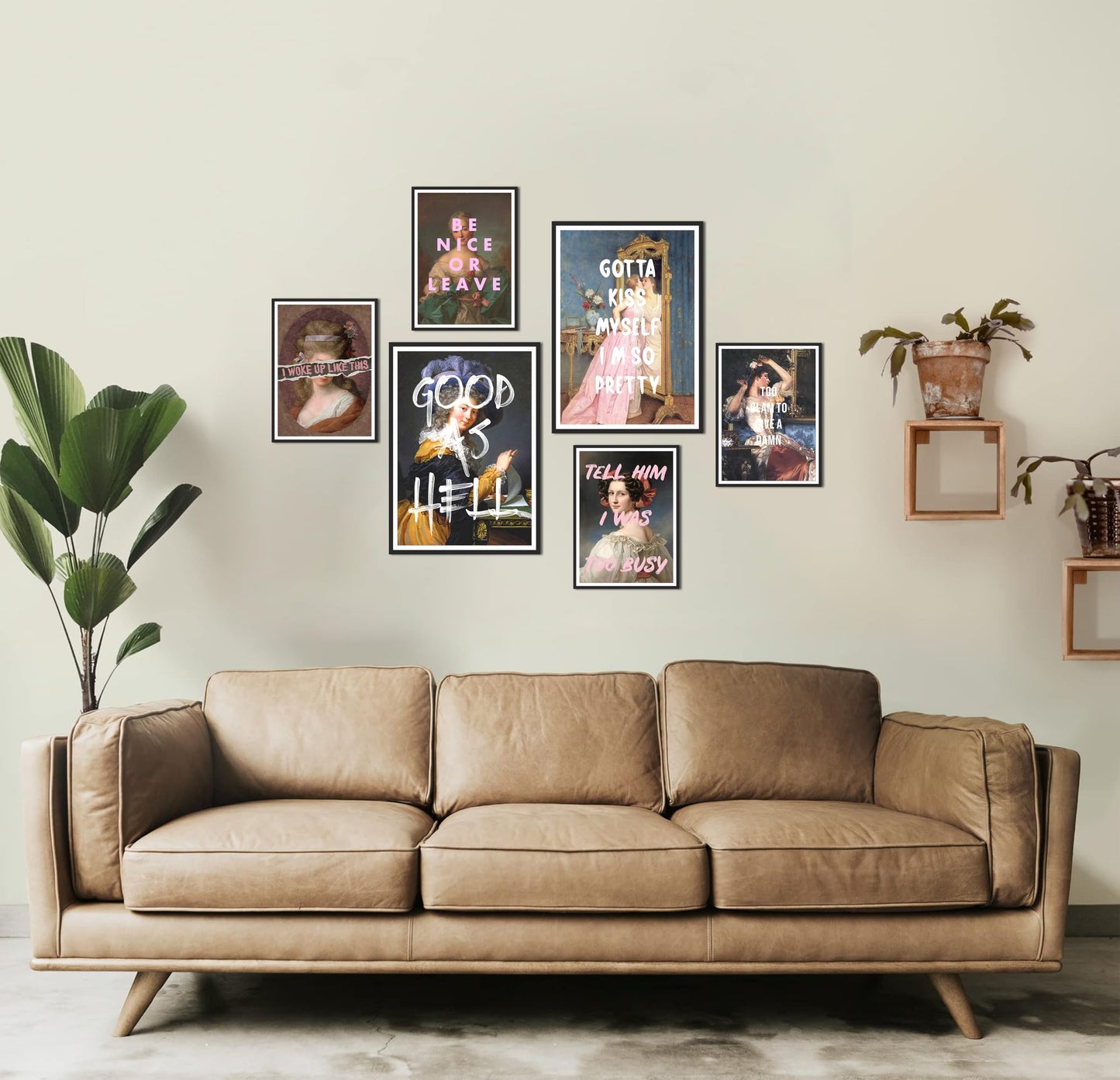 Vintage Victorian Decor Aesthetic Posters Pack 6 - Illusion Framed Dark Academia Decor, Dorm Decor, Hippie Room Decor Aesthetic