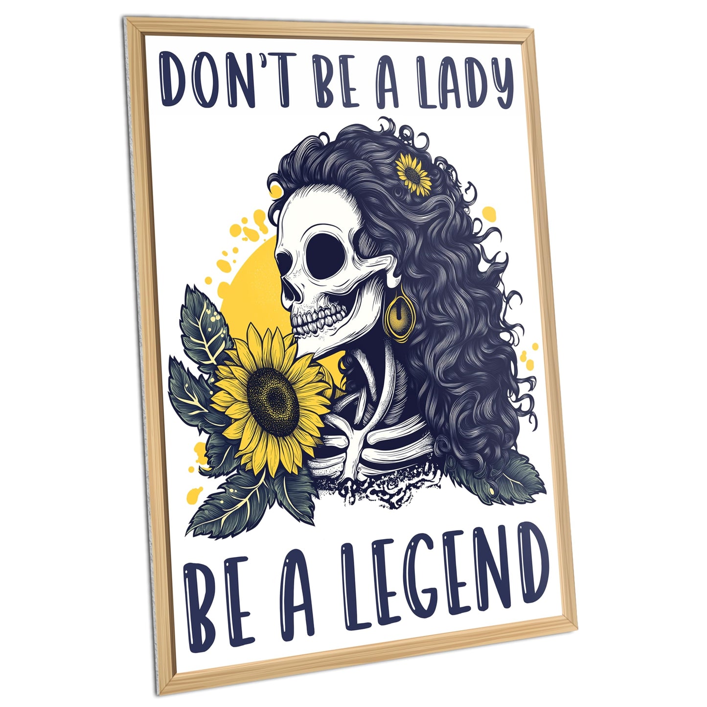 Funny Poster for Women 13" x 17" - Illusion Framed Don't Be A Lady Be A Legend Dorm Decor, Office Decor for Women, Bedroom Decor for Women