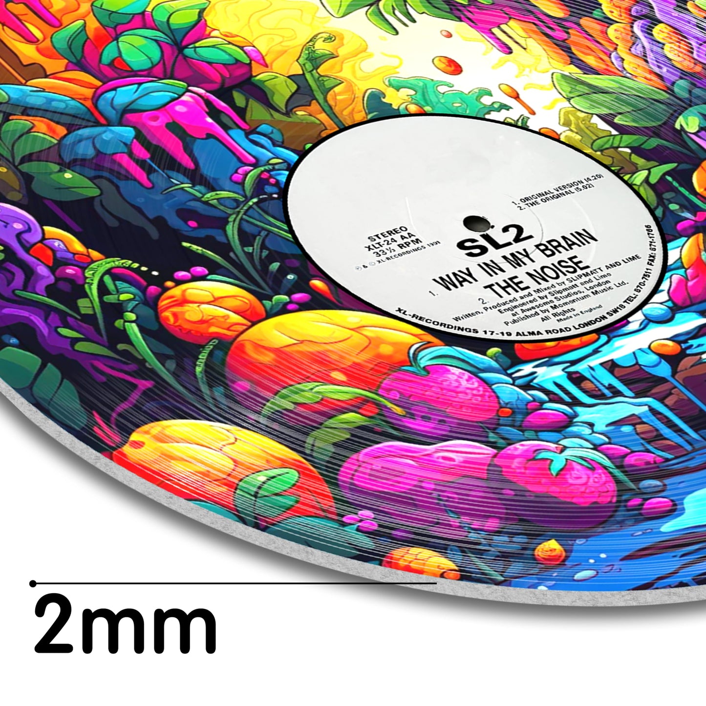 HK Studio Records Wall Decor Hippie Aesthetic 12" Pack 4 - for Dorm, Bedroom, Teen Room Decor - PVC (not Vinyl) Room Decor Aesthetic, Room Decor Y2K