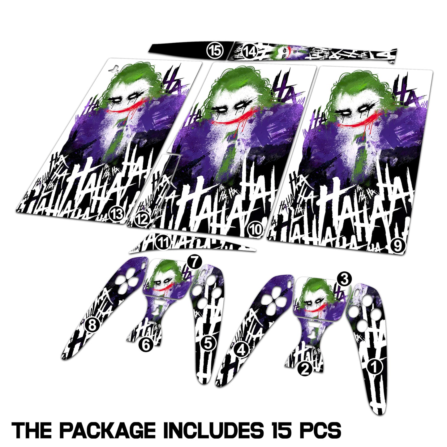 Skin Sticker for Game Console 5 Cover - Clown Art, Compatible with Both Disc Edition & Digital Edition (not Slim Ver) - 2 Controller Skins & Console Skin - No Bubble, Full Protection, Removable