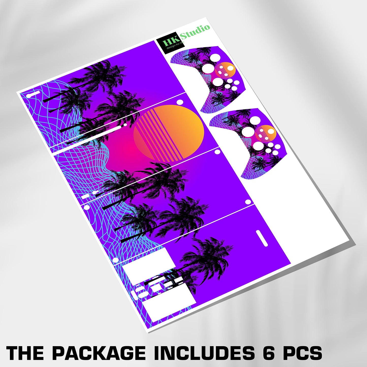 Skin Sticker Compatible with XBX Series X Cover - Vaporwave, 2 Controller Skins & Console Skin - No Bubble, Full Protection, Removable