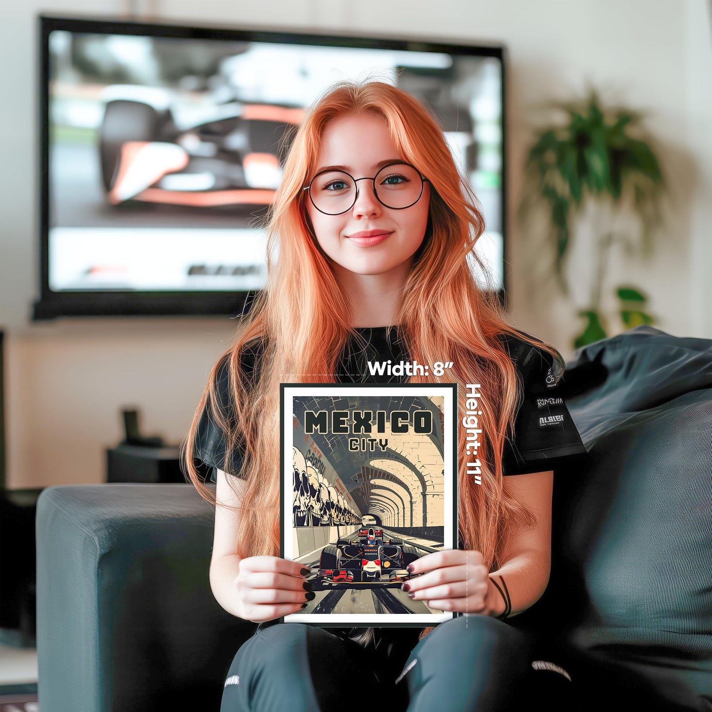 HK Studio F1 Race Car Posters Decor 8" x 11" Pack 6 - Dorm Decor, Vintage Room Decor Aesthetic, Teen Room Decor