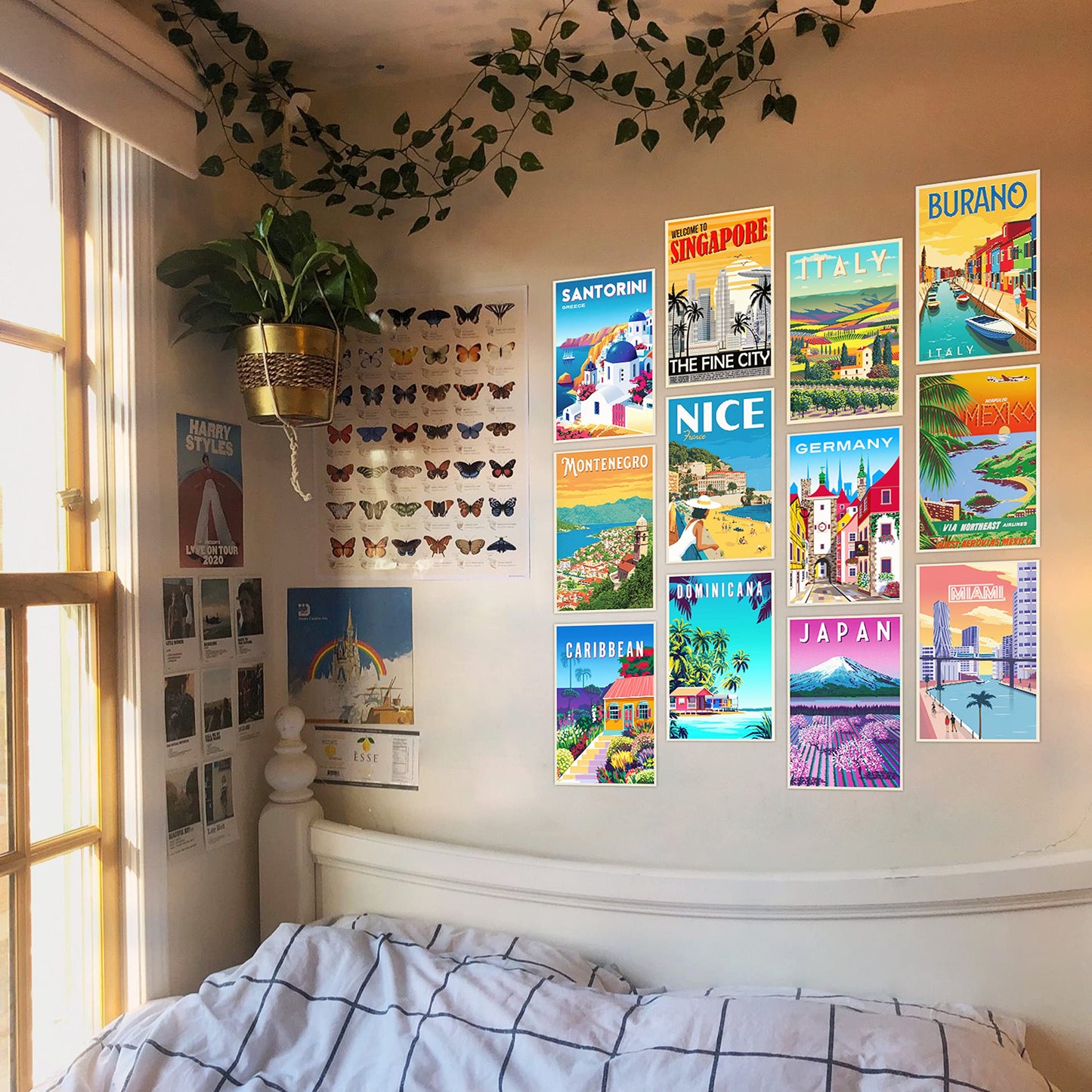 HK Studio Travel Decor City Wall Art - Travel Wall Art, Vintage Travel Posters