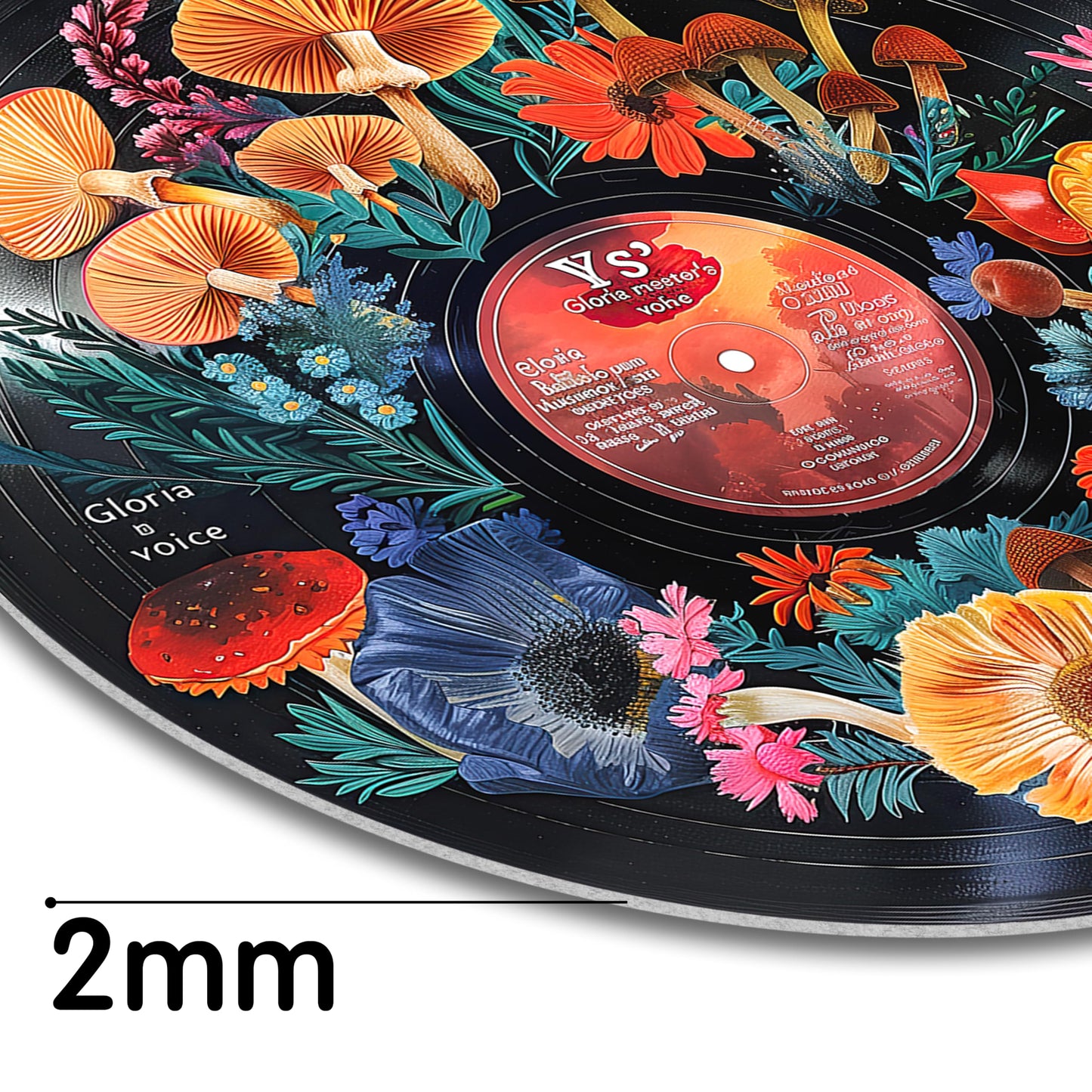 HK Studio Records Retro Music Decor Aesthetic 12" Pack 4 - Dorm Decor, Room Decor Aesthetic, Hippie Room Decor, Room Decor for Teen Girls