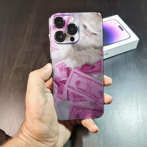 Skin Decal for iPhone 14 Pro Max - Pink Money Cat