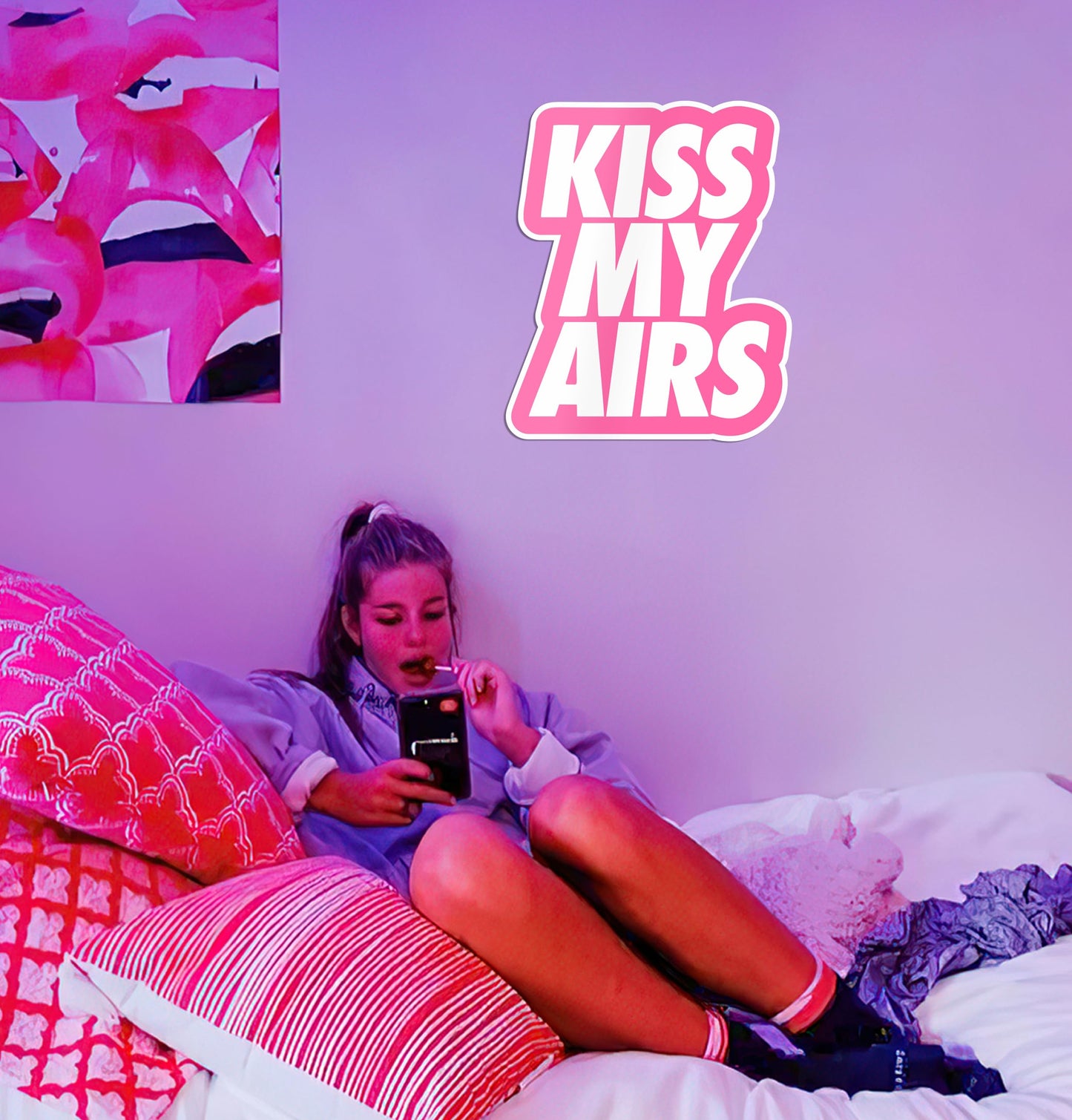 Sign Decor - Kiss My Airs (Pink)