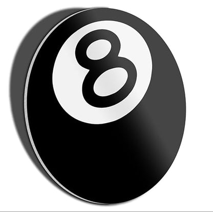 HK Studio Hypebeast Room Decor, Black No.8 Ball Wall Decor, 12"