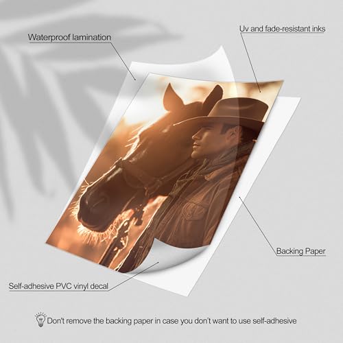 HK Studio Western Wall Decor - Cowboy Wall Art, Unframed 48 Pcs 4" x 6"