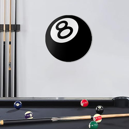 HK Studio Hypebeast Room Decor, Black No.8 Ball Wall Decor, 12"