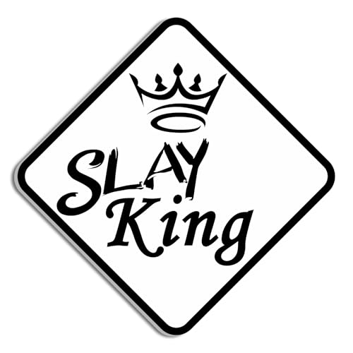 HK Studio Funny Posters, Man Cave Decor, Slay King - Man Cave Decor for Men, Man Cave Sign, Wall Decor for Men