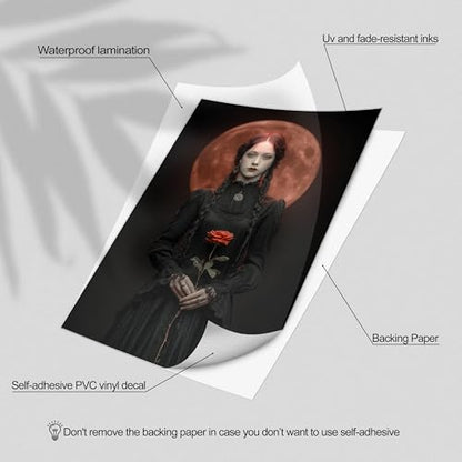 HK Studio Gothic Decor - Halloween Gothic Wall Decor, Unframed 48 Pcs 4" x 6"