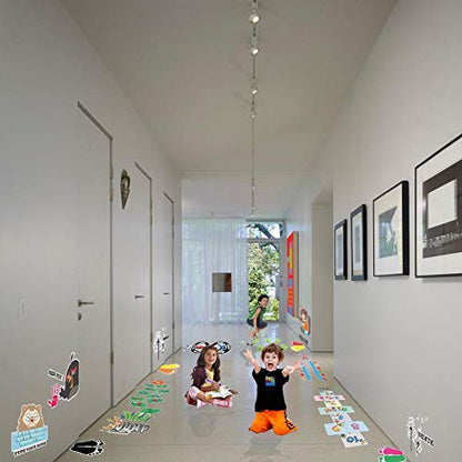 Classroom Decor Sensory Path Decals for Floor & Wall - Crab Walk Path Hopscotch Floor Stickers for Boosting Gross Motor Skills