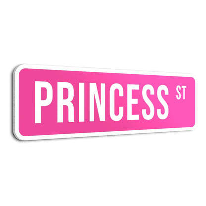 Princess Room Decor, Princess St Sign - Princess Wall Decor, 5" x 17"